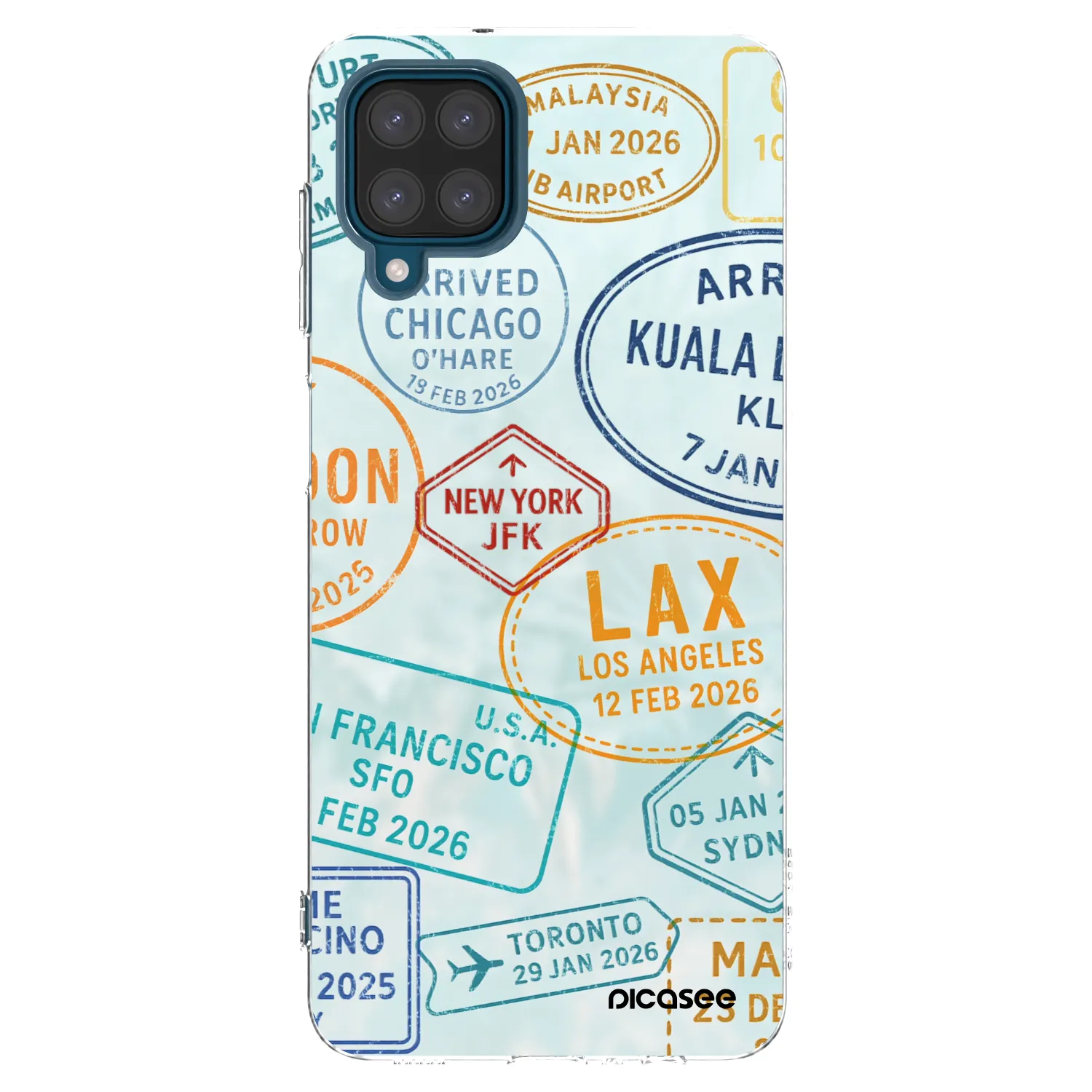 Picasee Samsung Galaxy A12 A125F Hülle - Transparentes Silikon - PASSPORT EDITION