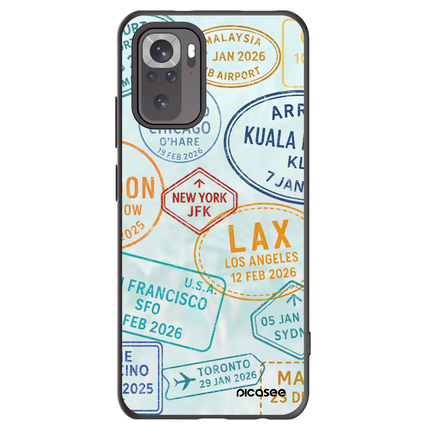 Picasee Xiaomi Redmi Note 10S Hülle - Schwarzes Silikon - PASSPORT EDITION