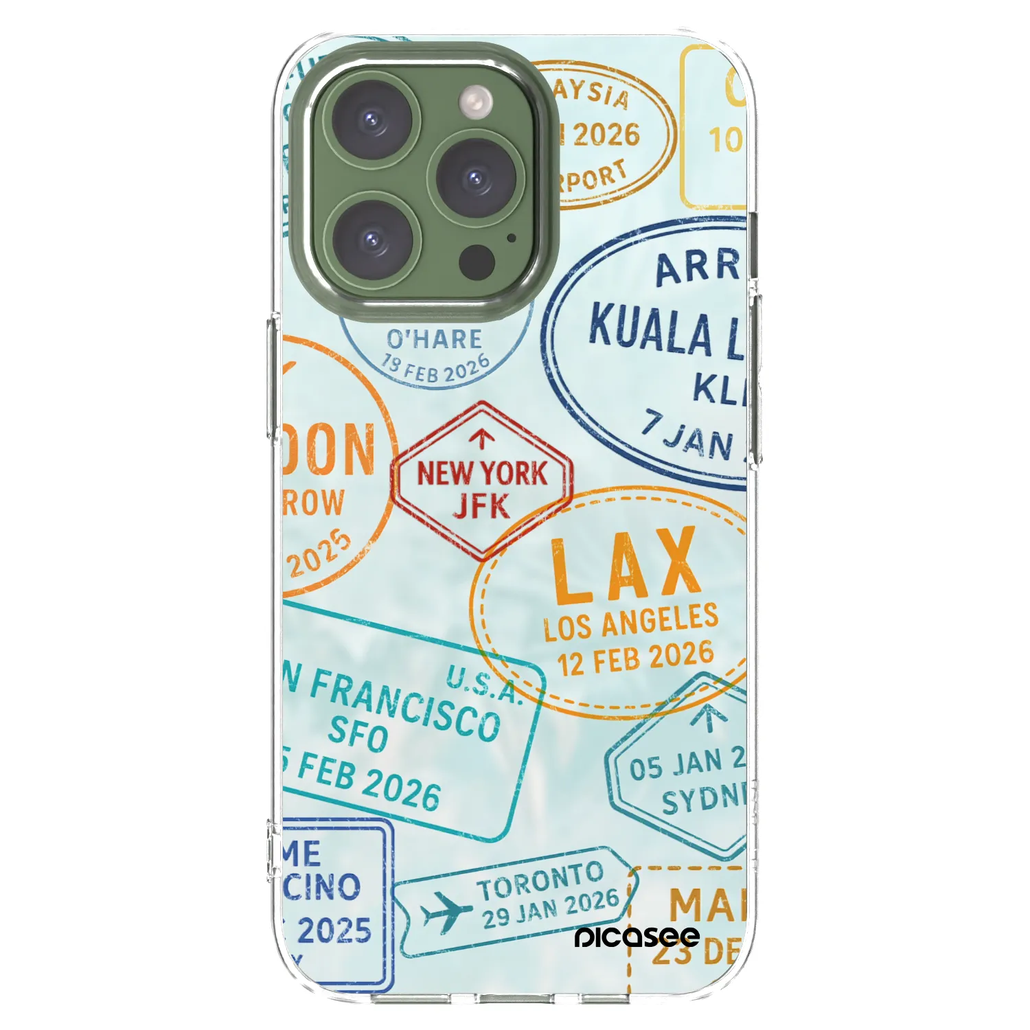 Picasee Apple iPhone 13 Pro Hülle - Transparentes Silikon - PASSPORT EDITION
