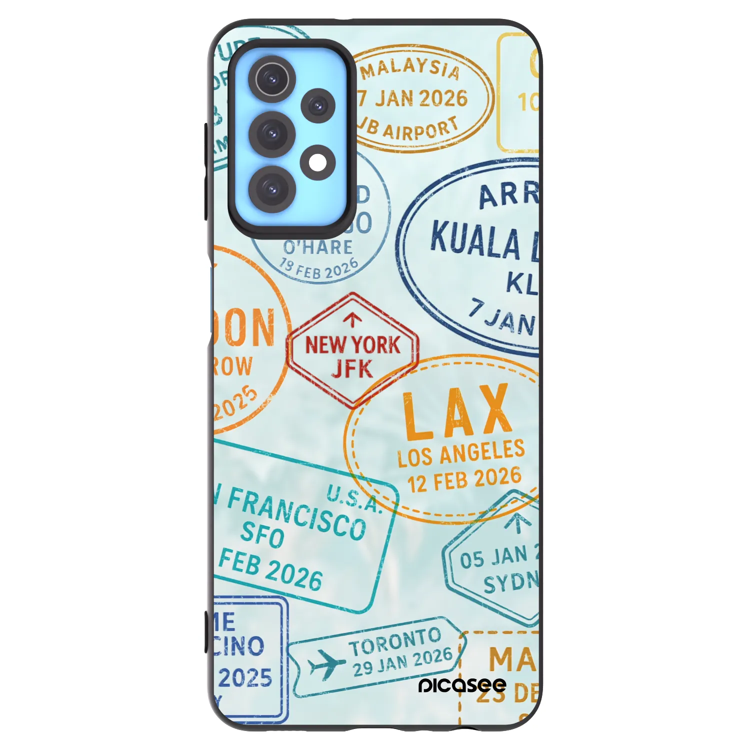 Picasee Samsung Galaxy A32 4G SM-A325F Hülle - Schwarzes Silikon - PASSPORT EDITION