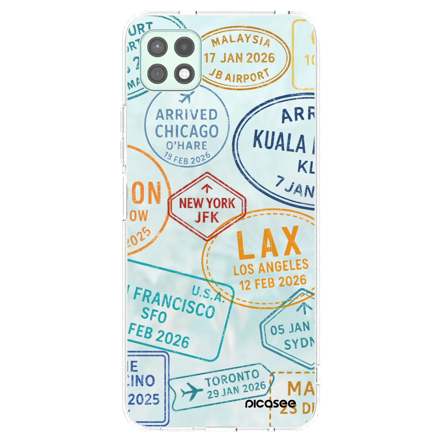 Picasee Samsung Galaxy A22 A226B 5G Hülle - Transparentes Silikon - PASSPORT EDITION