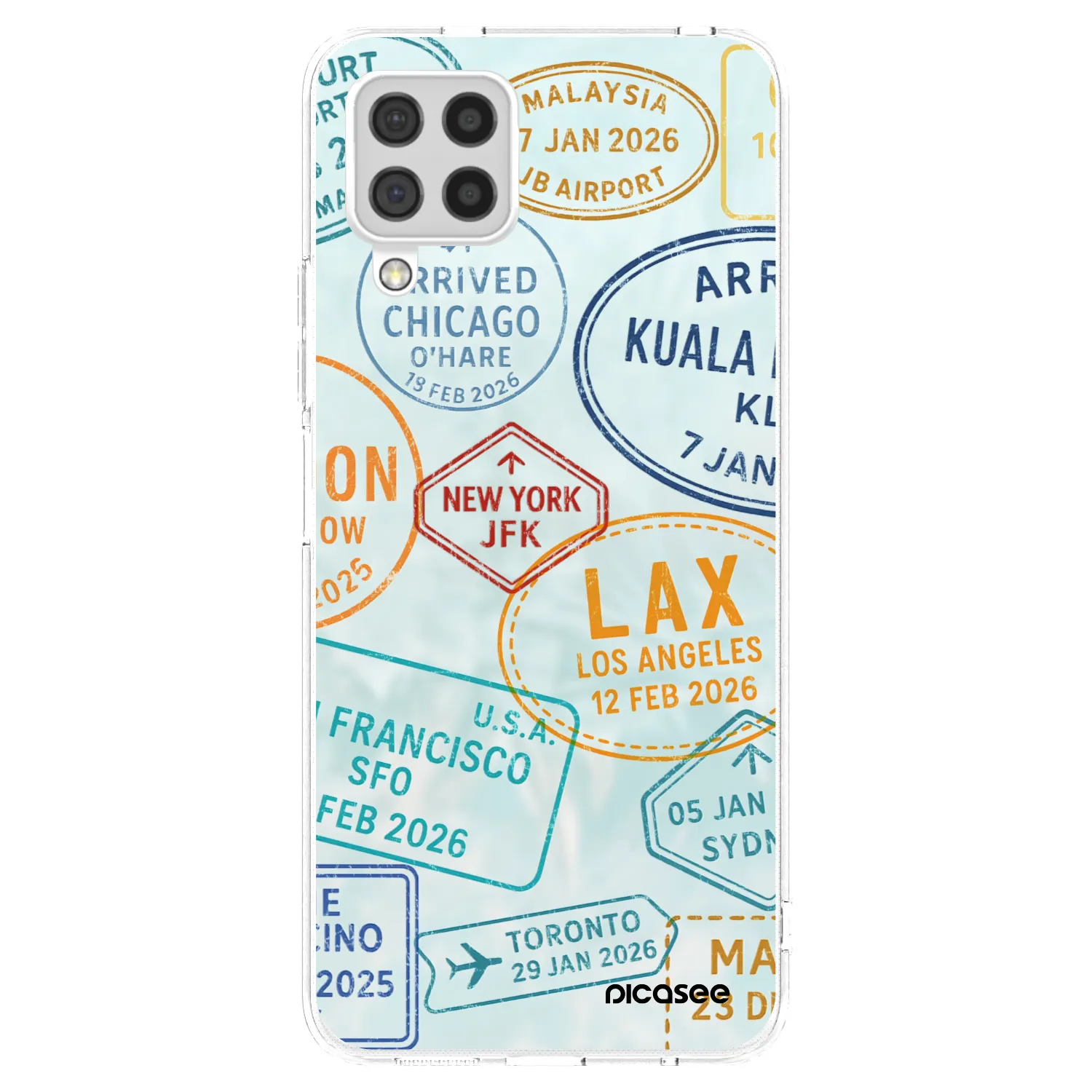 Picasee Samsung Galaxy A22 A225F 4G Hülle - Transparentes Silikon - PASSPORT EDITION