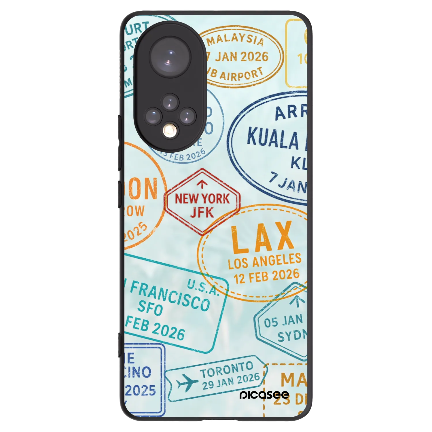 Picasee Honor 50 5G Hülle - Schwarzes Silikon - PASSPORT EDITION