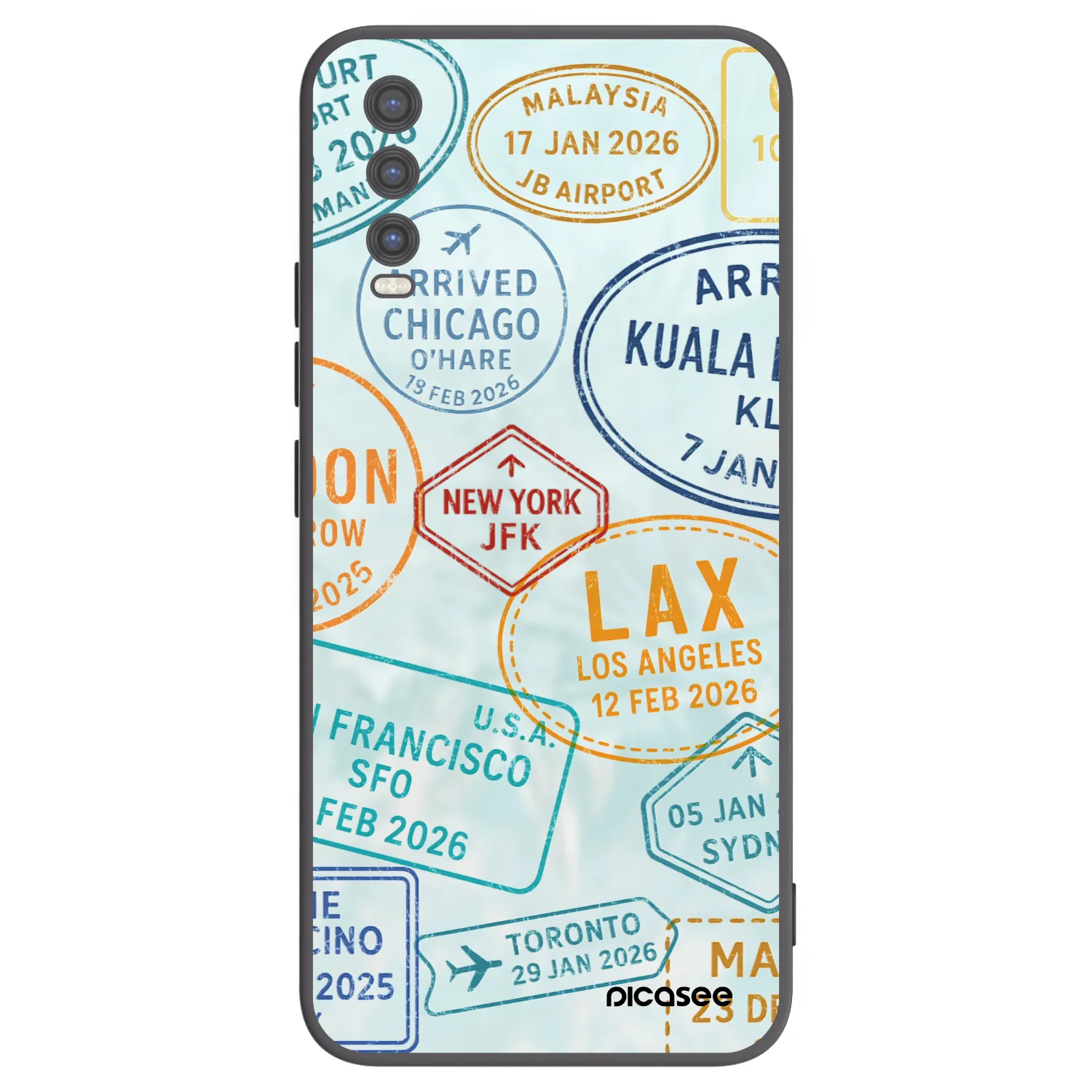 Picasee Vivo Y20s Hülle - Schwarzes Silikon - PASSPORT EDITION