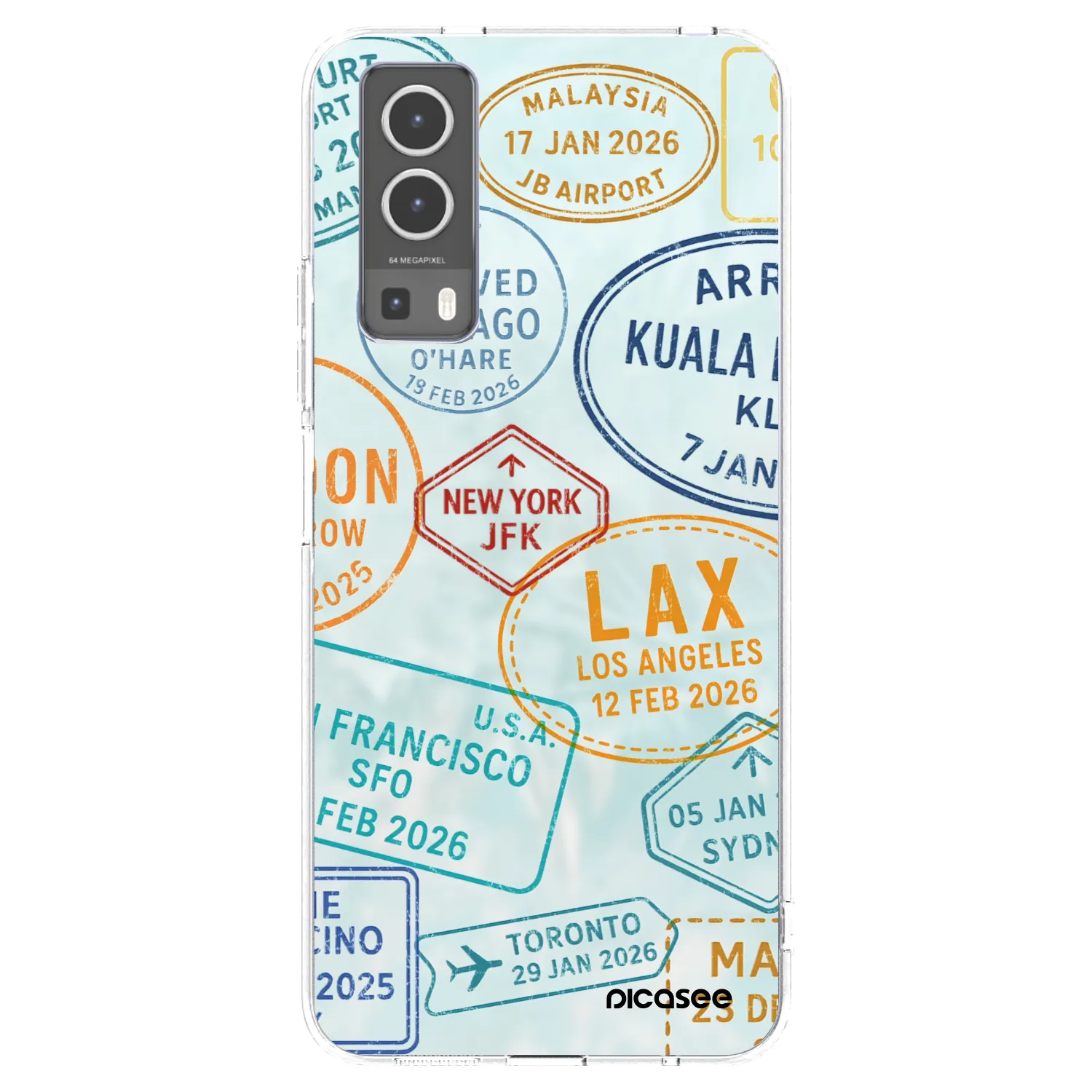 Picasee Vivo Y72 5G Hülle - Transparentes Silikon - PASSPORT EDITION