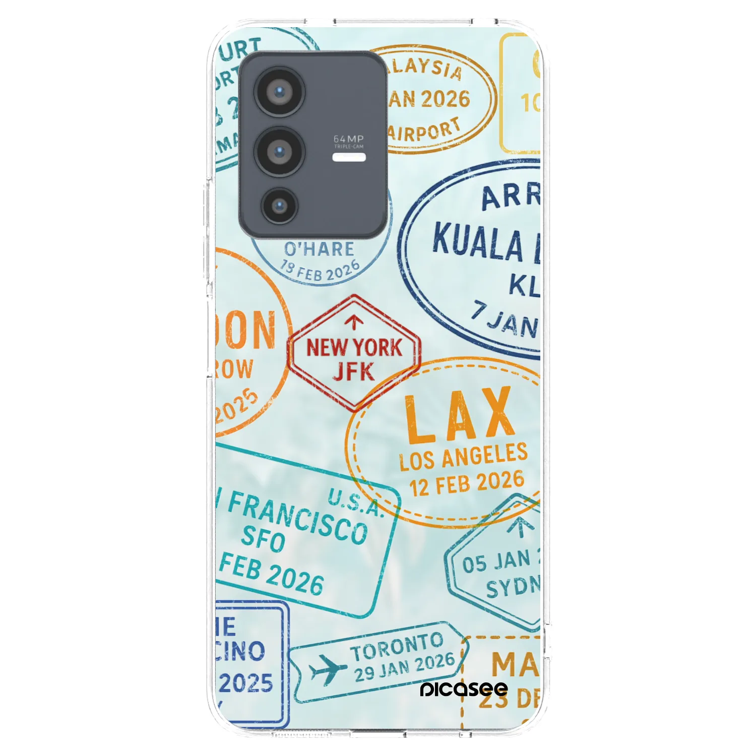 Picasee Vivo V23 5G Hülle - Transparentes Silikon - PASSPORT EDITION