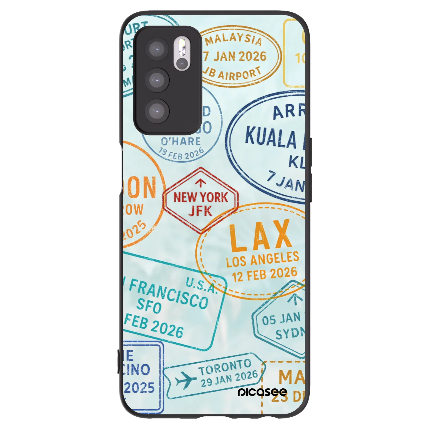 Picasee OPPO A16 Hülle - Schwarzes Silikon - PASSPORT EDITION