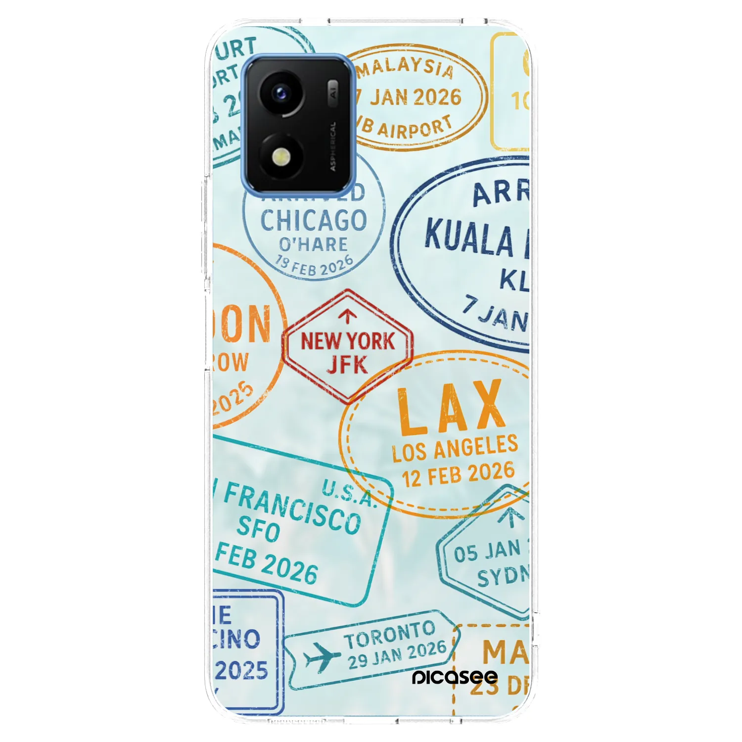 Picasee Vivo Y01 Hülle - Transparentes Silikon - PASSPORT EDITION