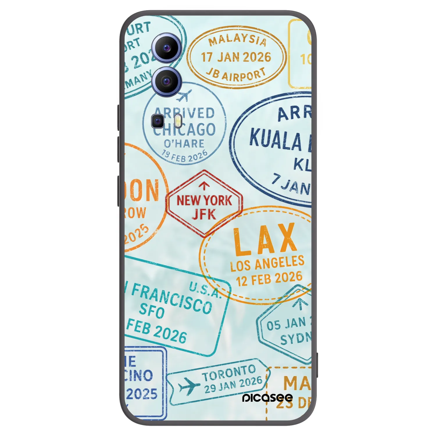 Picasee Vivo Y52 5G Hülle - Schwarzes Silikon - PASSPORT EDITION
