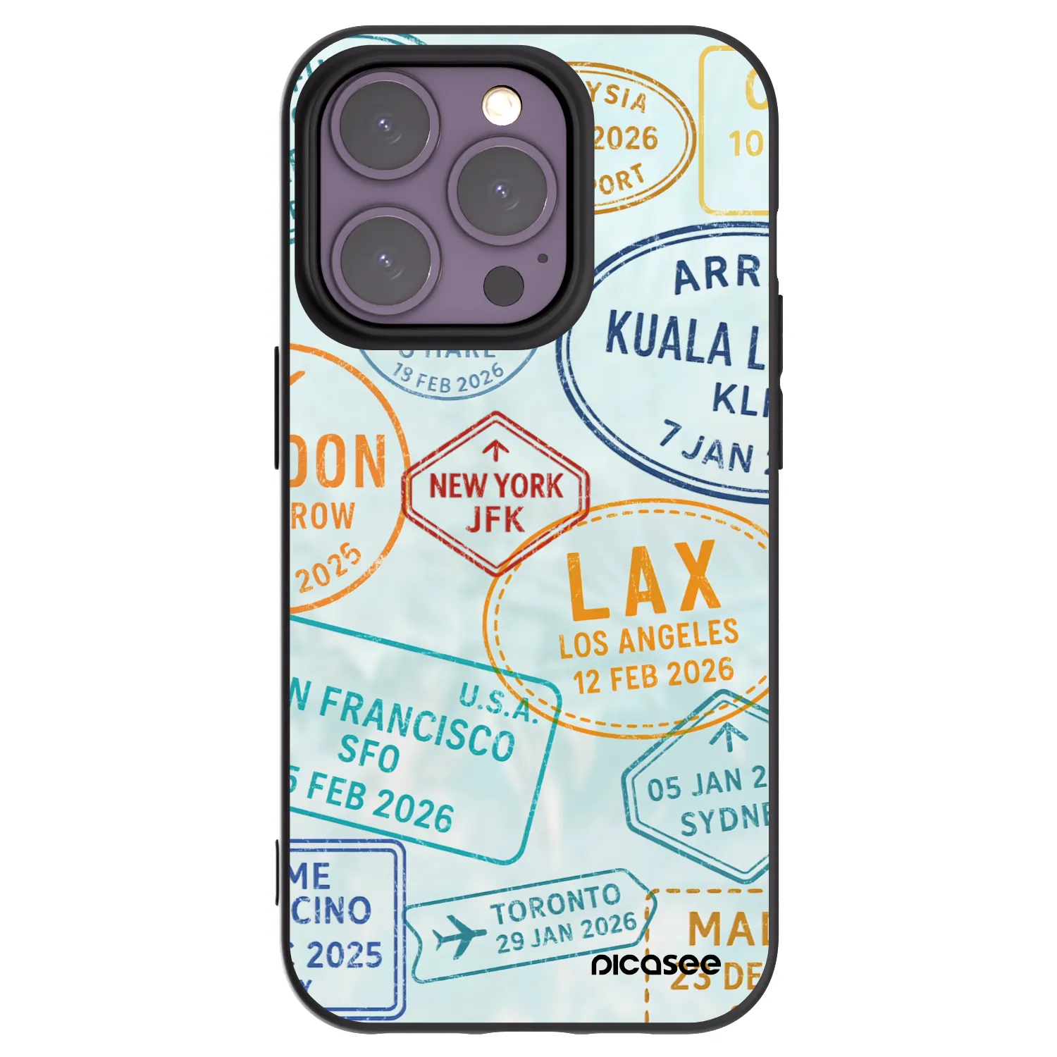 Picasee Apple iPhone 14 Pro Hülle - Schwarzes Silikon - PASSPORT EDITION