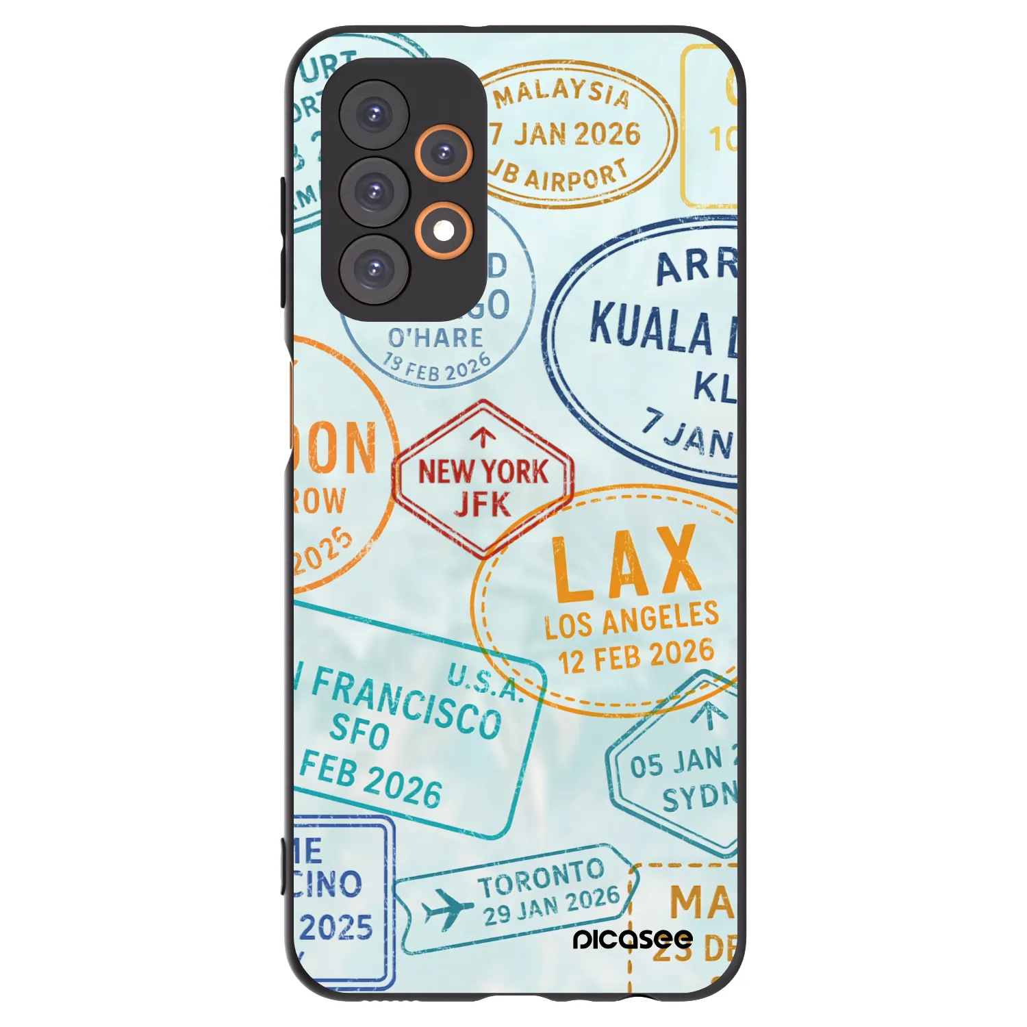 Picasee Samsung Galaxy A23 A235F 4G Hülle - Schwarzes Silikon - PASSPORT EDITION
