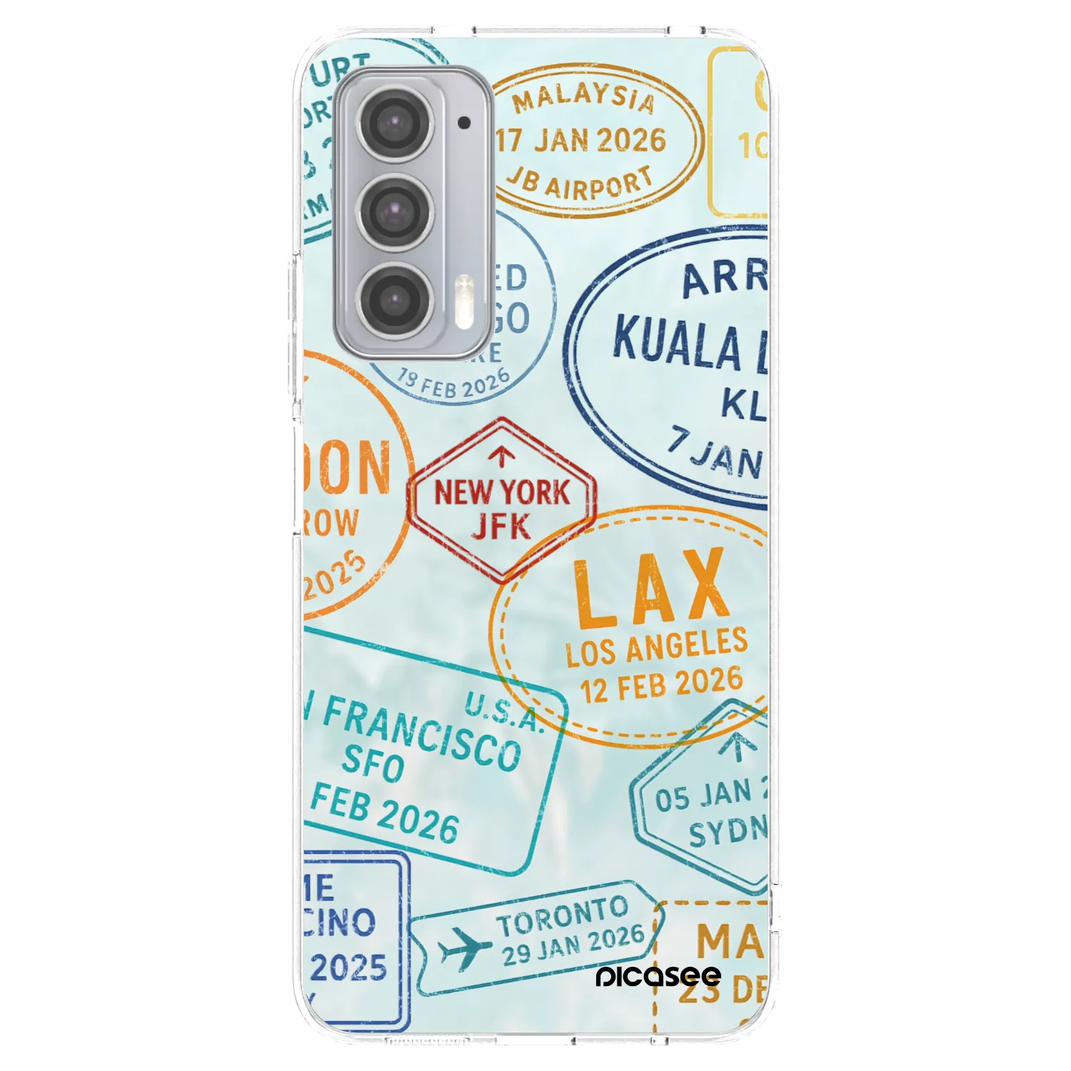 Picasee Motorola Edge 20 Hülle - Transparentes Silikon - PASSPORT EDITION