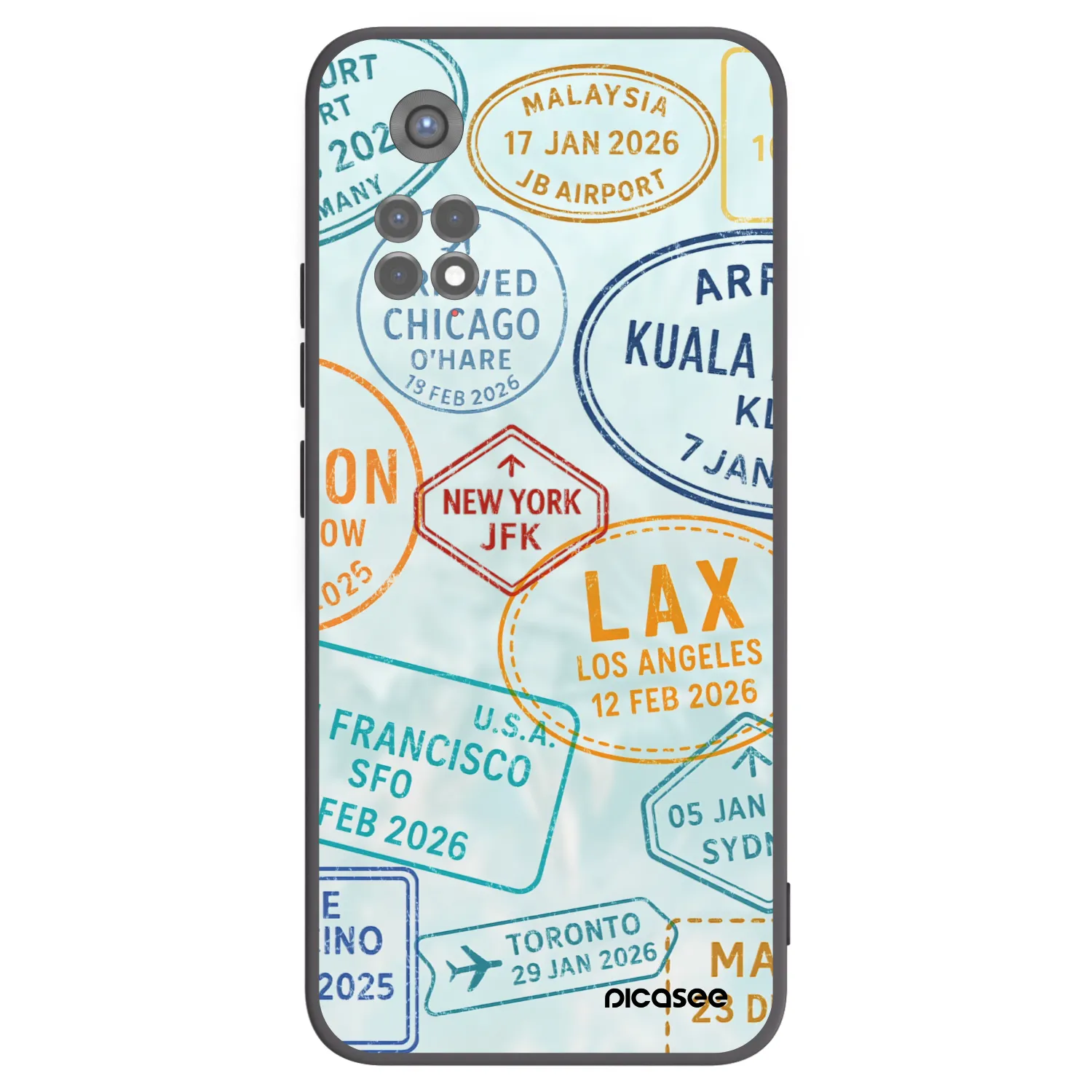 Picasee Xiaomi Redmi Note 11S 5G Hülle - Schwarzes Silikon - PASSPORT EDITION