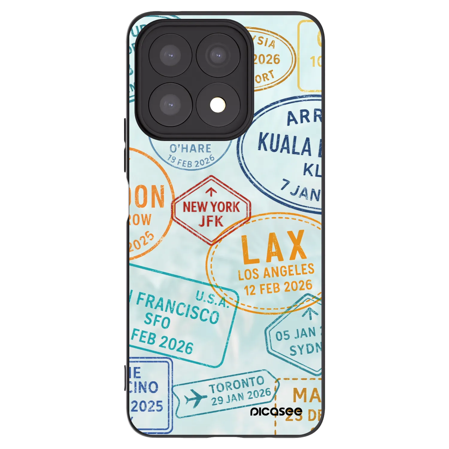 Picasee Honor X8a Hülle - Schwarzes Silikon - PASSPORT EDITION