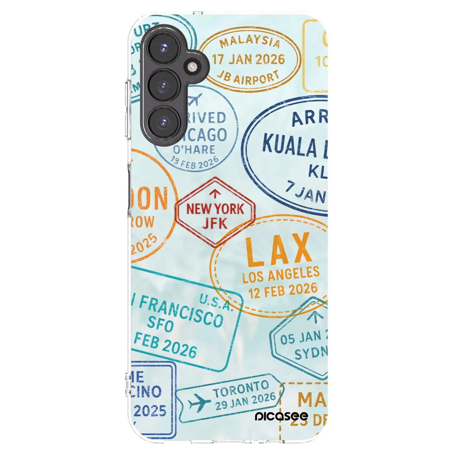 Picasee Samsung Galaxy A14 4G A145R Hülle - Transparentes Silikon - PASSPORT EDITION