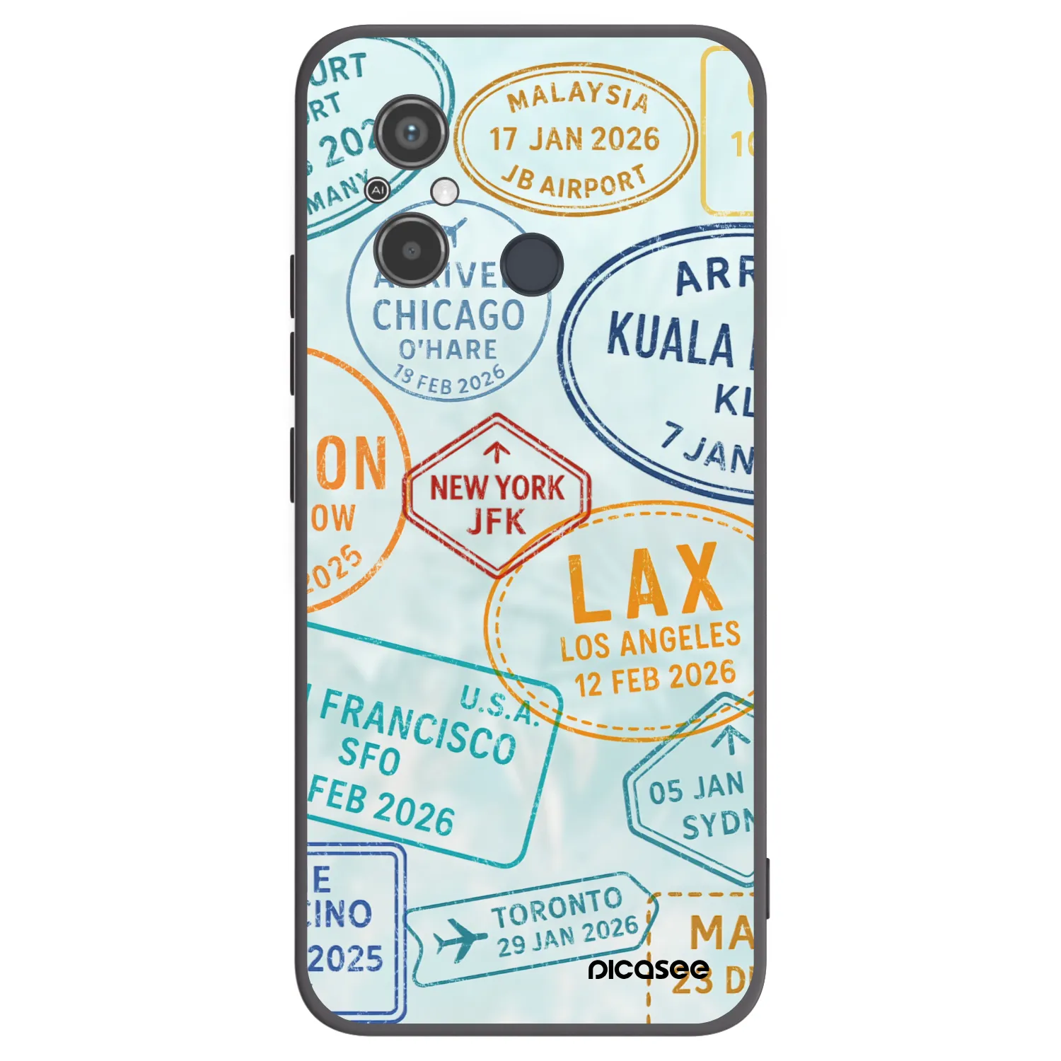 Picasee Xiaomi Redmi 12C Hülle - Schwarzes Silikon - PASSPORT EDITION