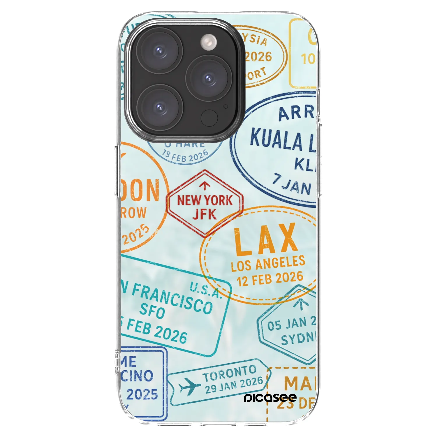 Picasee Apple iPhone 15 Pro Hülle - Transparentes Silikon - PASSPORT EDITION
