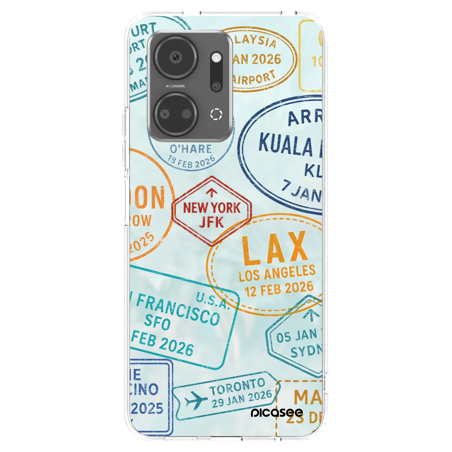 Picasee Honor X7a Hülle - Transparentes Silikon - PASSPORT EDITION