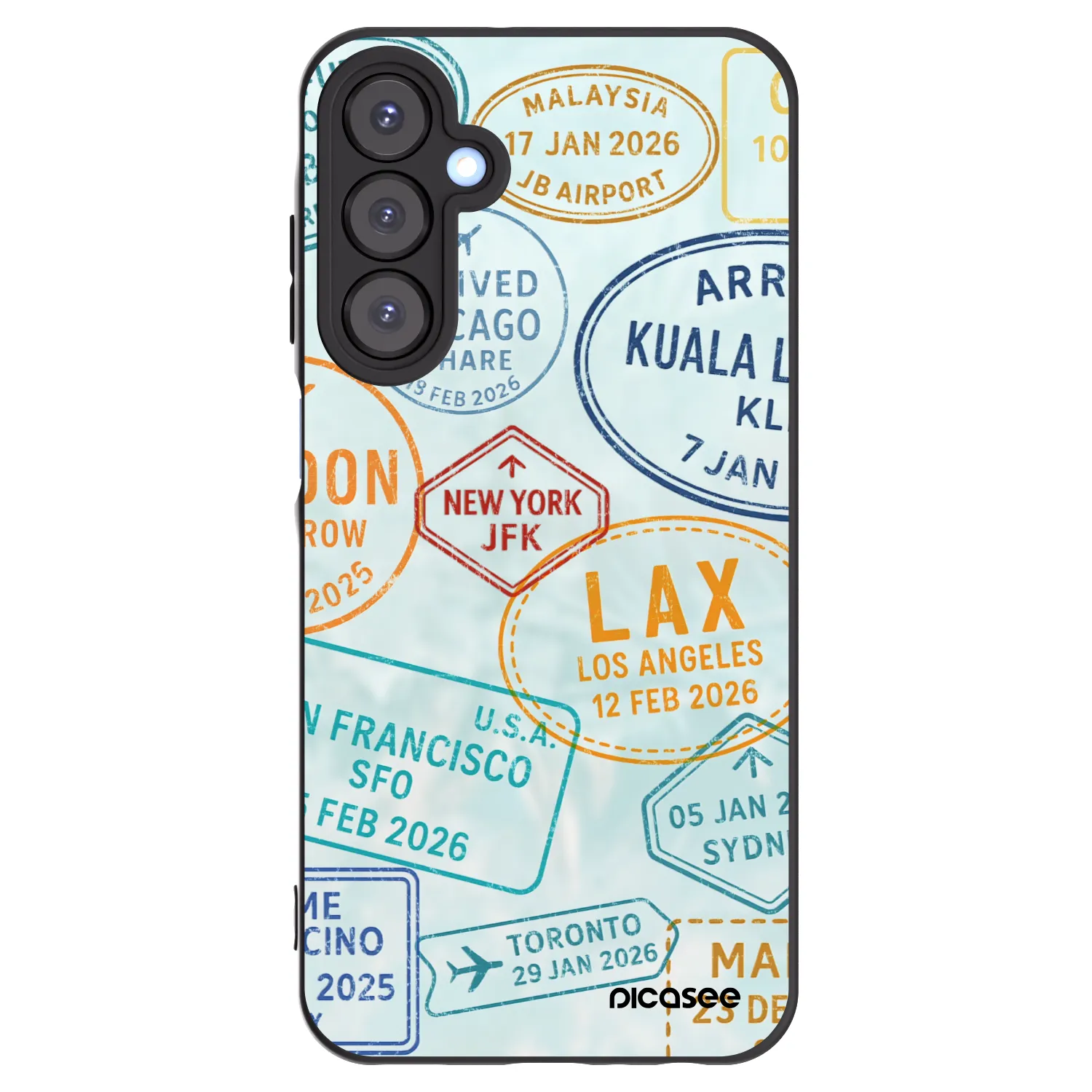 Picasee Samsung Galaxy A25 A256B 5G Hülle - Schwarzes Silikon - PASSPORT EDITION
