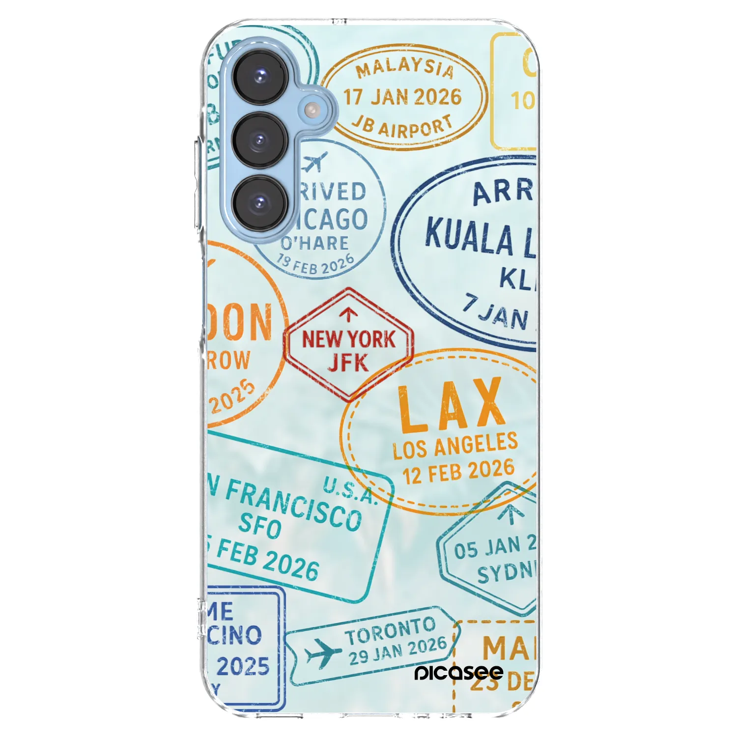 Picasee Samsung Galaxy A15 A156B 5G Hülle - Transparentes Silikon - PASSPORT EDITION