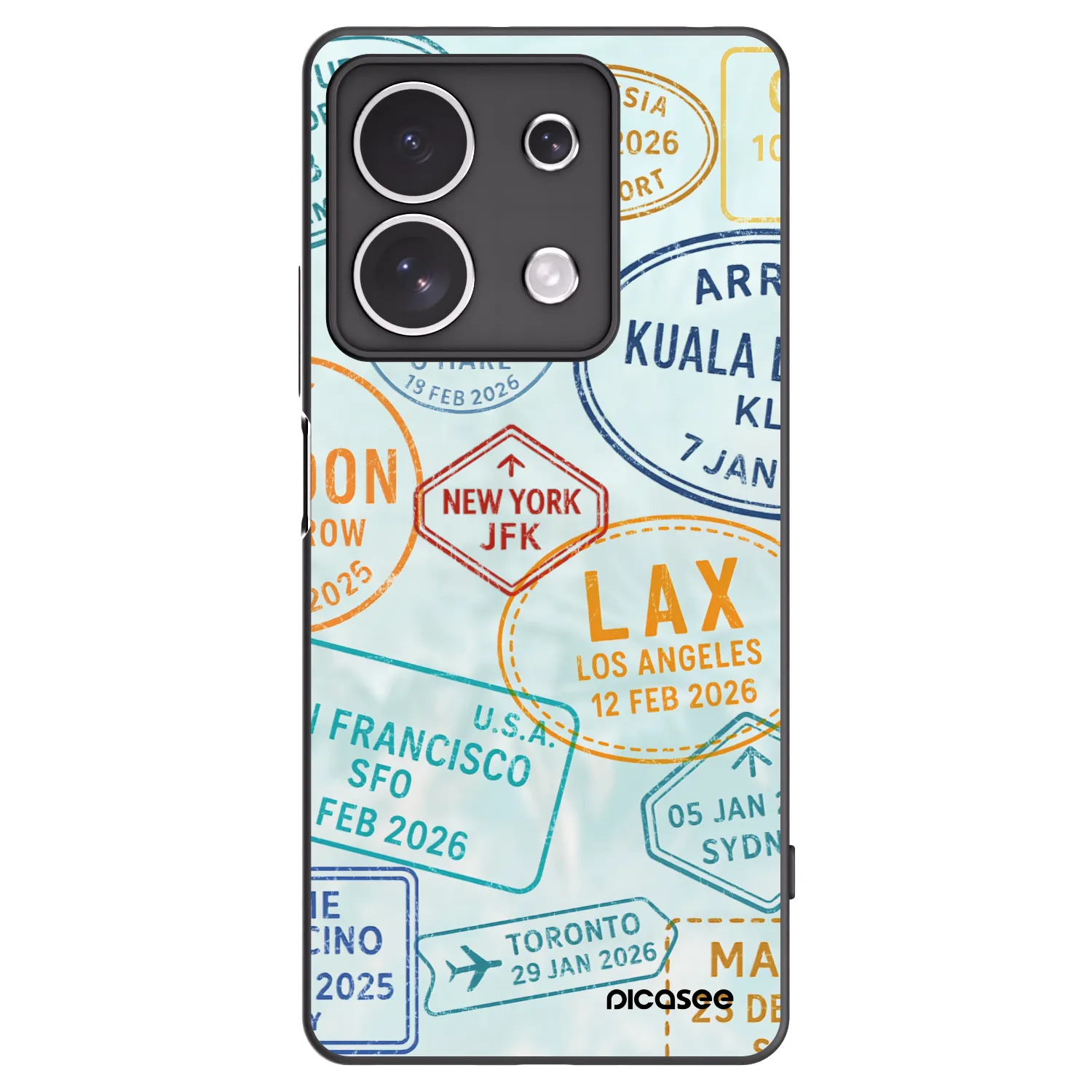 Picasee Xiaomi Redmi Note 13 4G Hülle - Schwarzes Silikon - PASSPORT EDITION