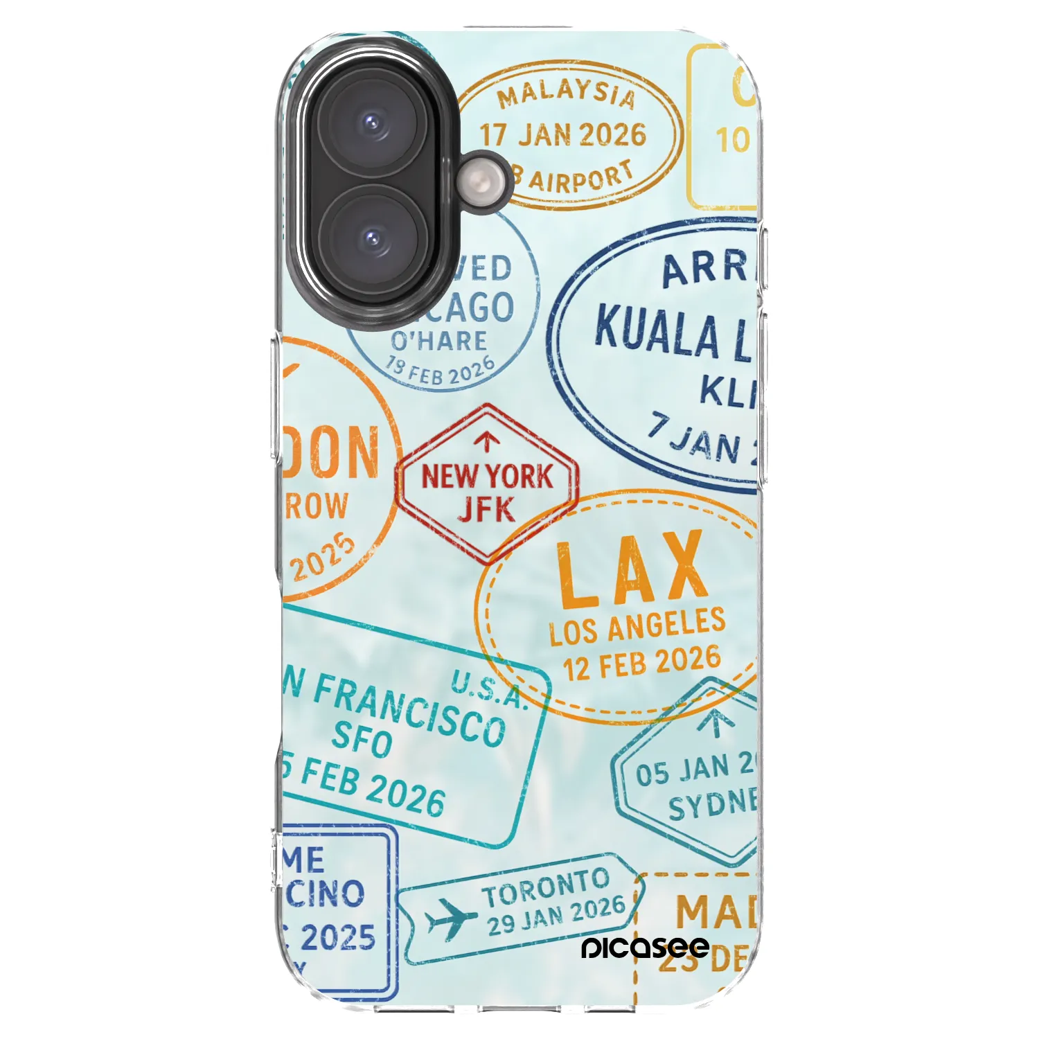 Picasee Apple iPhone 16 Hülle - Transparentes Silikon - PASSPORT EDITION