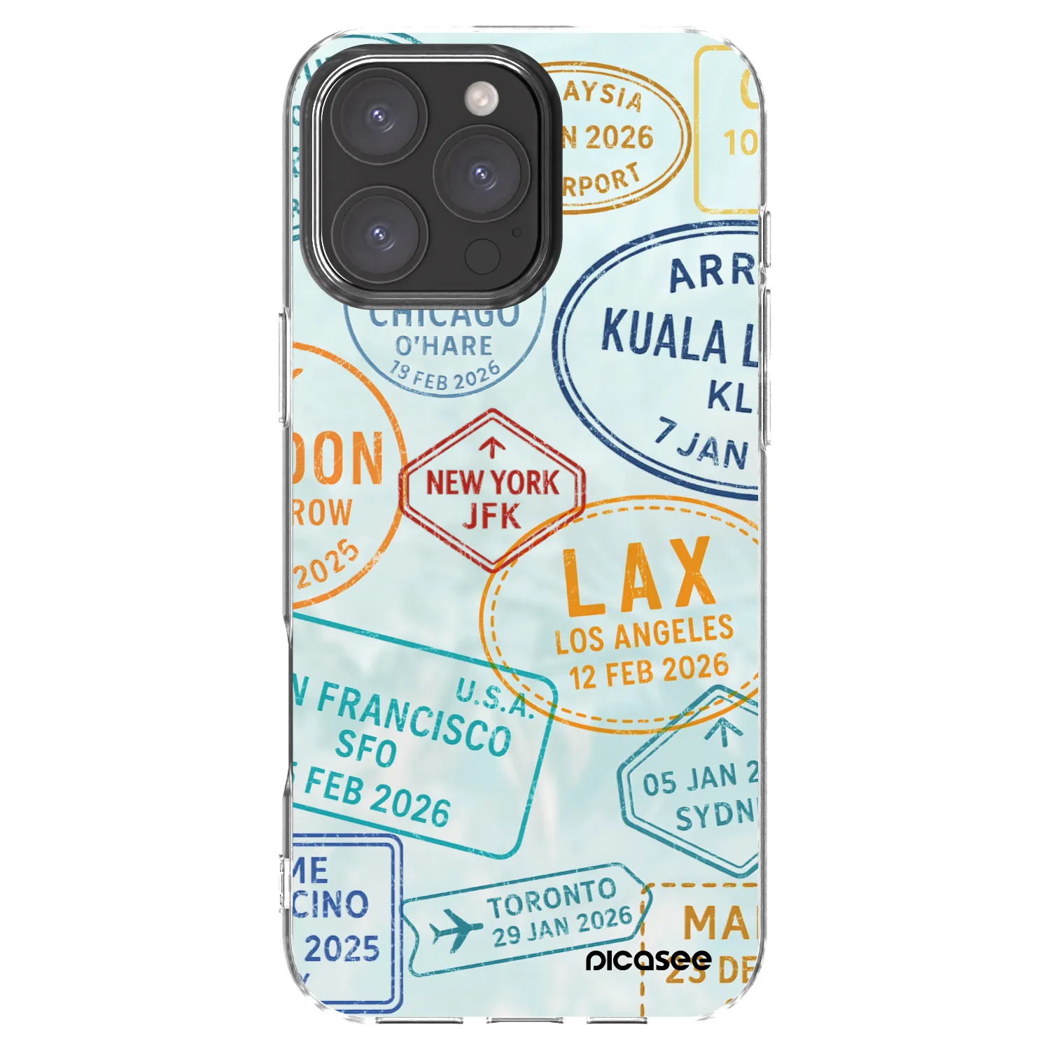 Picasee Apple iPhone 16 Pro Max Hülle - Transparentes Silikon - PASSPORT EDITION