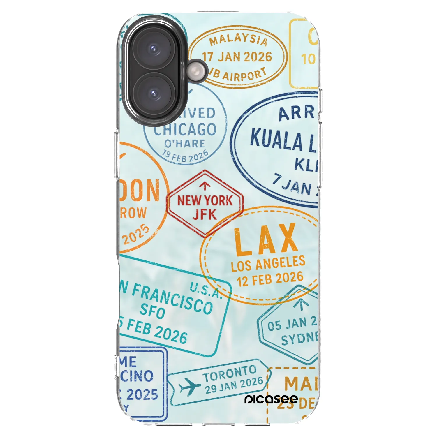 Picasee Apple iPhone 16 Plus Hülle - Transparentes Silikon - PASSPORT EDITION