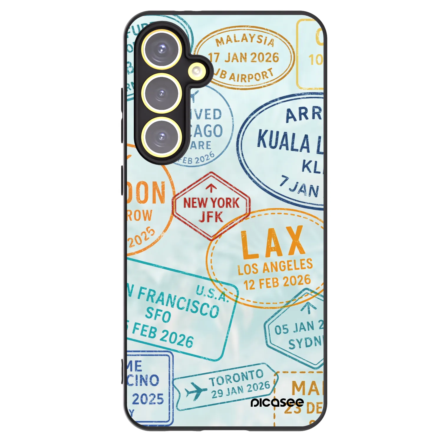 Picasee Samsung Galaxy S24 FE S721B Hülle - Schwarzes Silikon - PASSPORT EDITION
