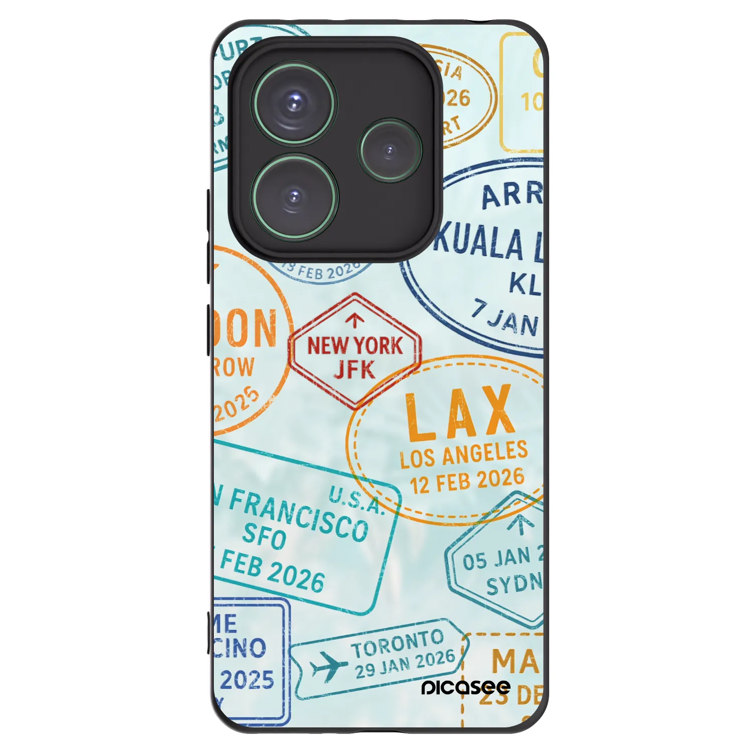 Picasee Xiaomi Redmi Note 14 5G Hülle - Schwarzes Silikon - PASSPORT EDITION