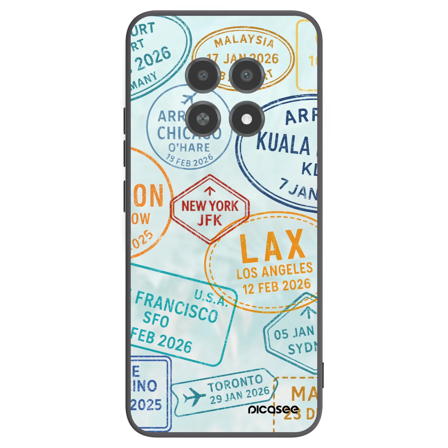 Picasee Realme 12X Hülle - Schwarzes Silikon - PASSPORT EDITION