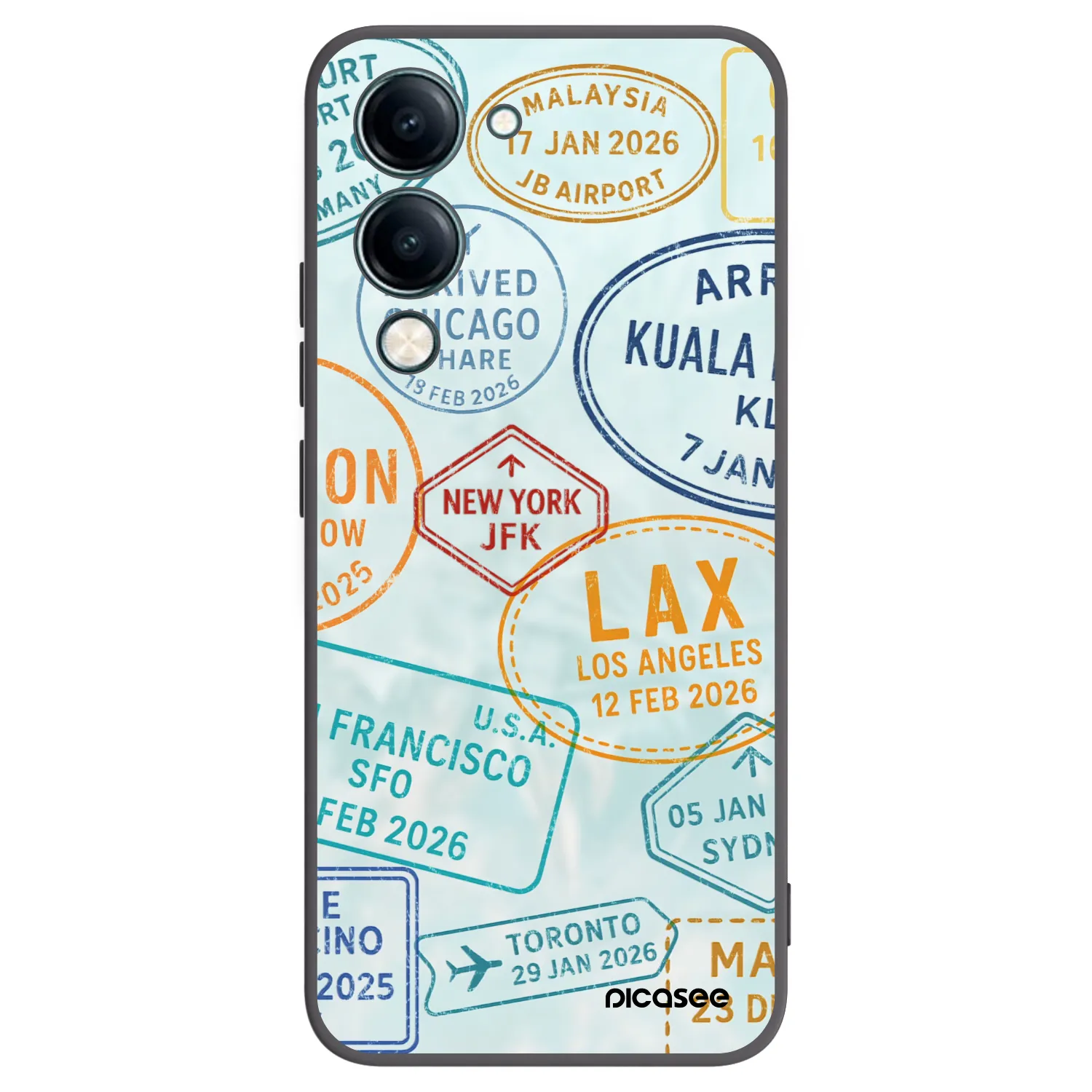 Picasee Vivo Y29s 5G Hülle - Schwarzes Silikon - PASSPORT EDITION