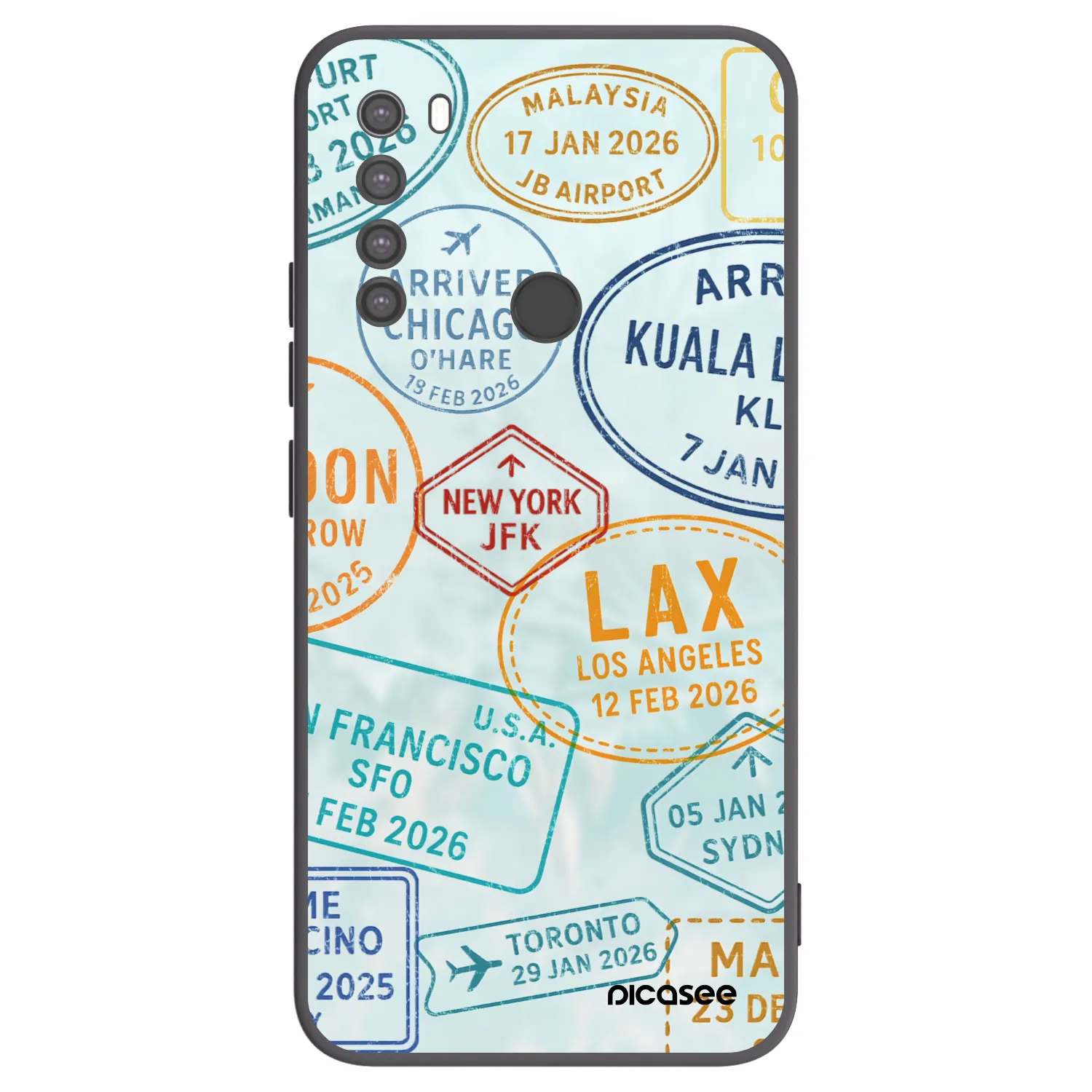 Picasee Xiaomi Redmi Note 8 Hülle - Schwarzes Silikon - PASSPORT EDITION