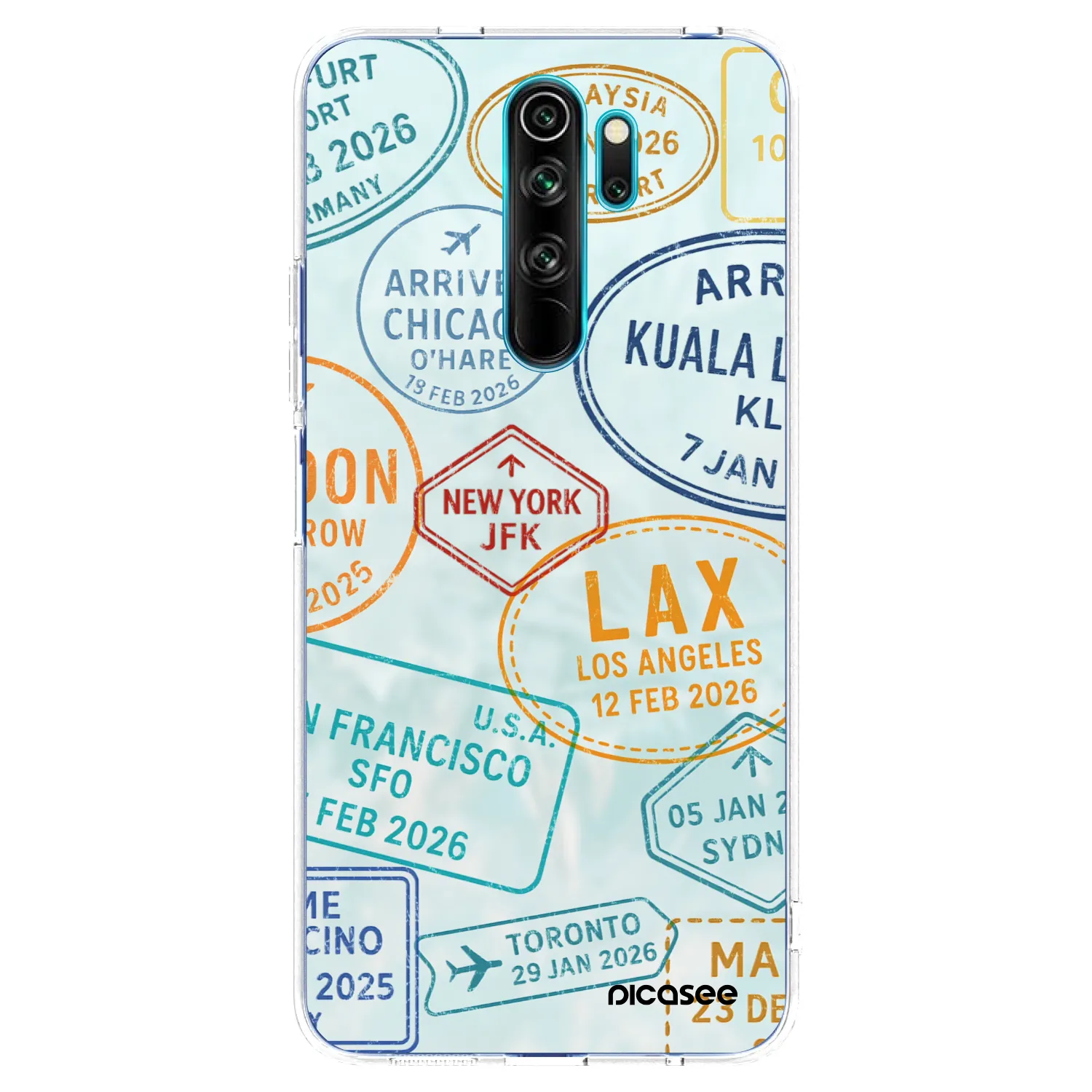 Picasee Xiaomi Redmi Note 8 Pro Hülle - Transparentes Silikon - PASSPORT EDITION