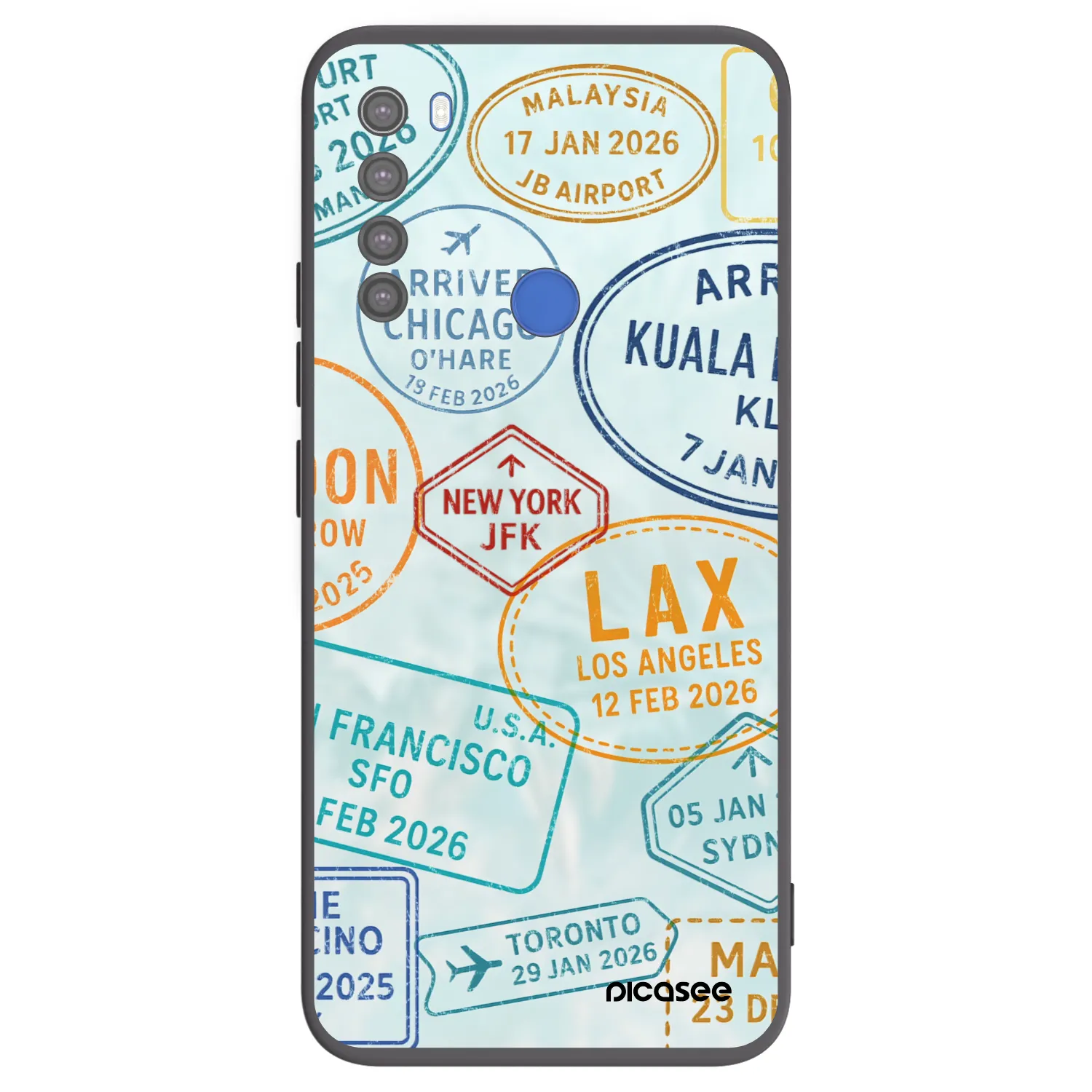 Picasee Xiaomi Redmi Note 8T Hülle - Schwarzes Silikon - PASSPORT EDITION
