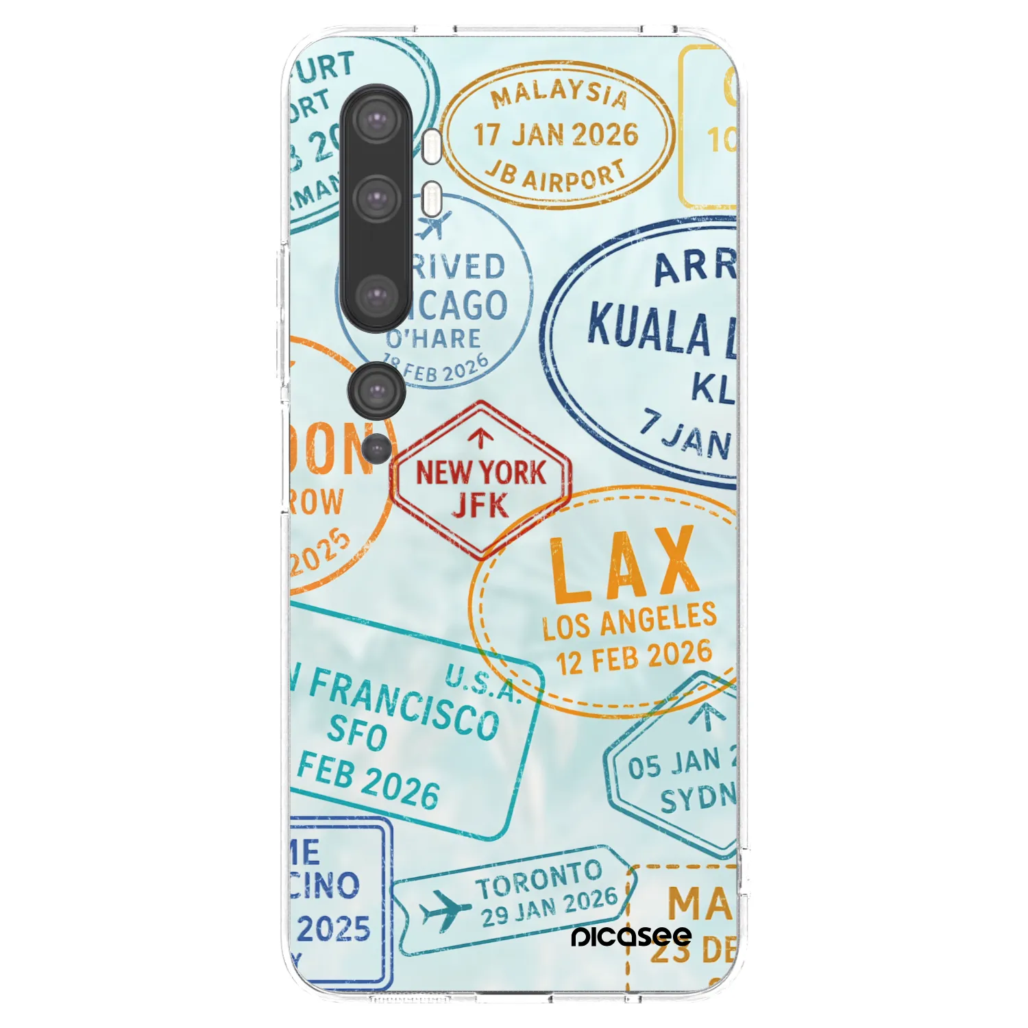 Picasee Xiaomi Mi Note 10 (Pro) Hülle - Transparentes Silikon - PASSPORT EDITION