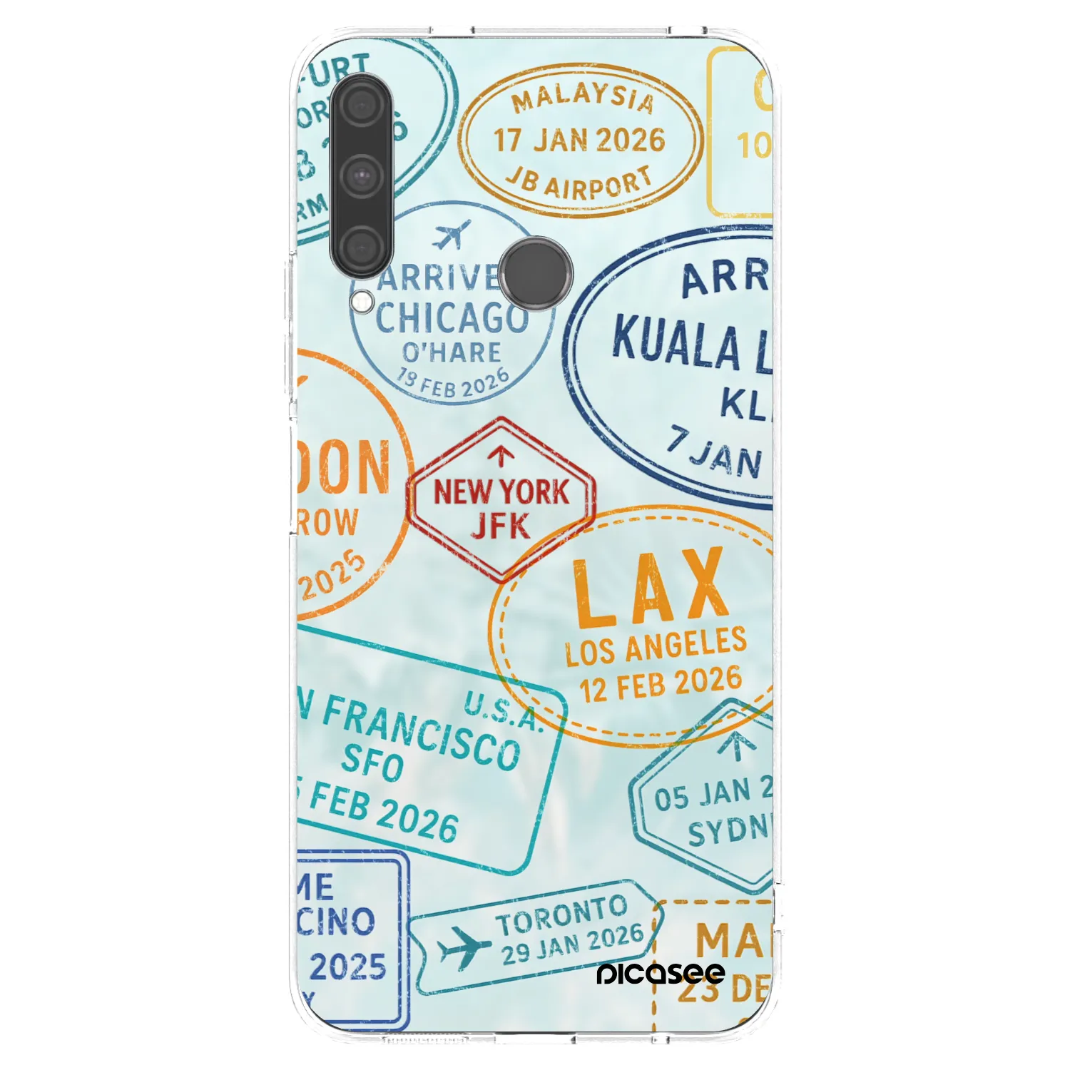 Picasee Huawei P40 Lite E Hülle - Transparentes Silikon - PASSPORT EDITION