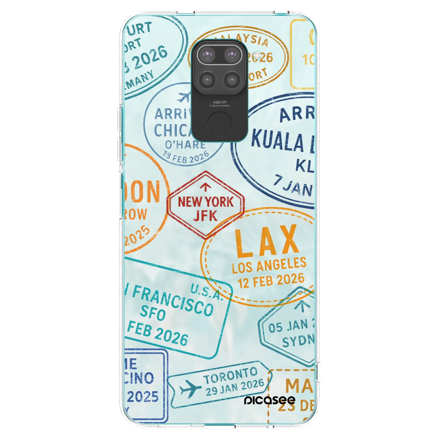 Picasee Xiaomi Redmi Note 9 Hülle - Schwarzes Silikon - PASSPORT EDITION