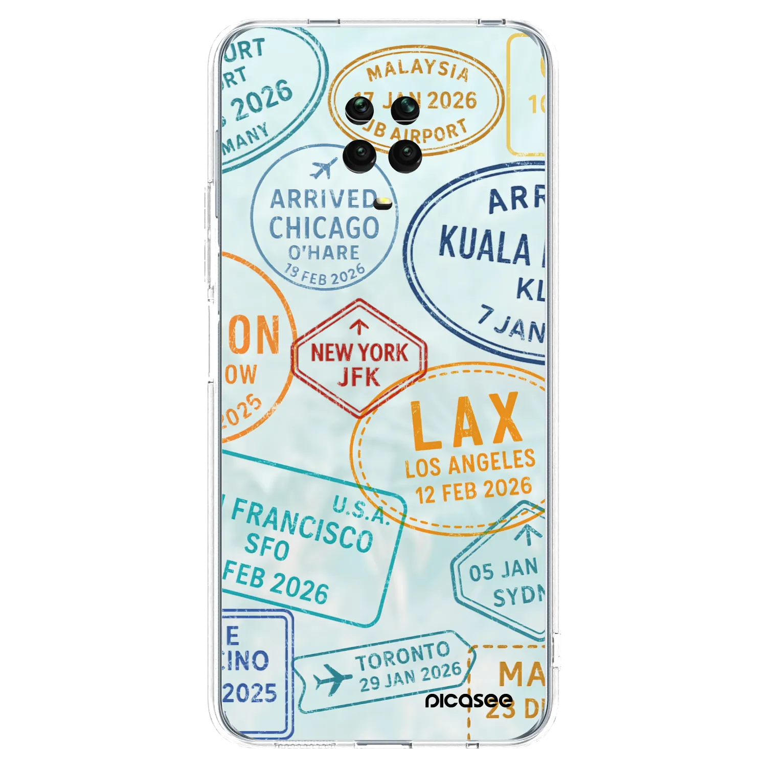 Picasee Xiaomi Redmi Note 9S Hülle - Transparentes Silikon - PASSPORT EDITION