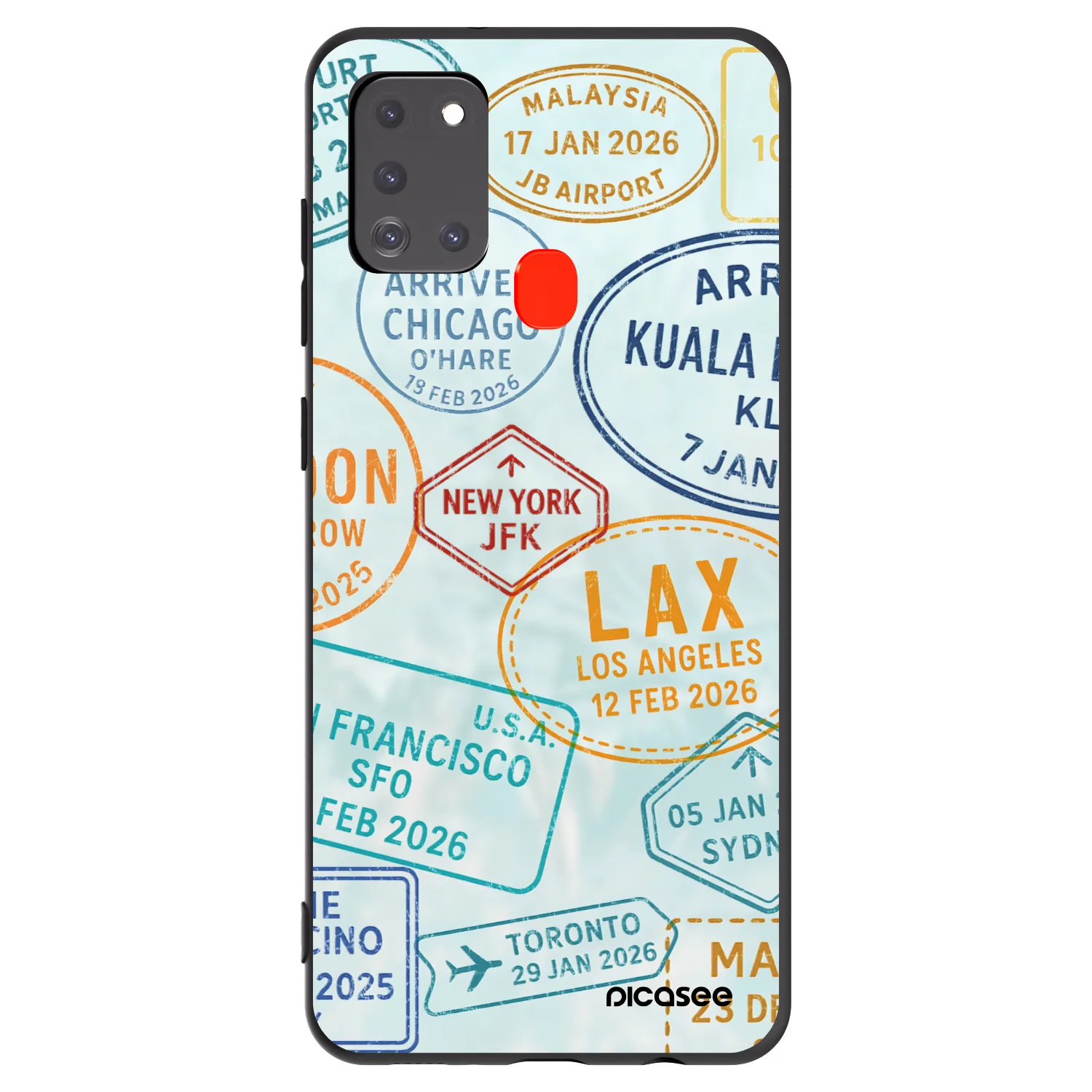 Picasee Samsung Galaxy A21s Hülle - Schwarzes Silikon - PASSPORT EDITION