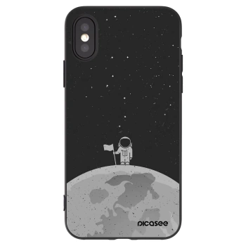 Picasee Apple iPhone X/XS Hülle - Schwarzes Silikon - Astronaut