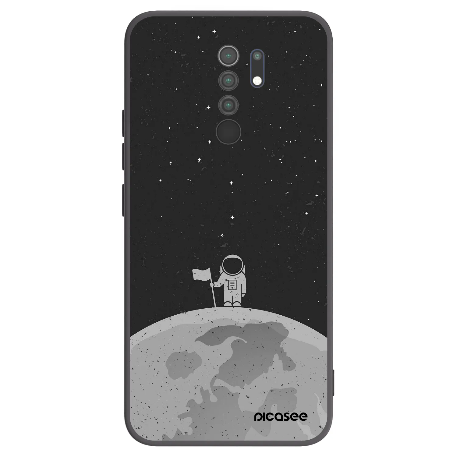 Picasee Xiaomi Redmi 9 Hülle - Schwarzes Silikon - Astronaut