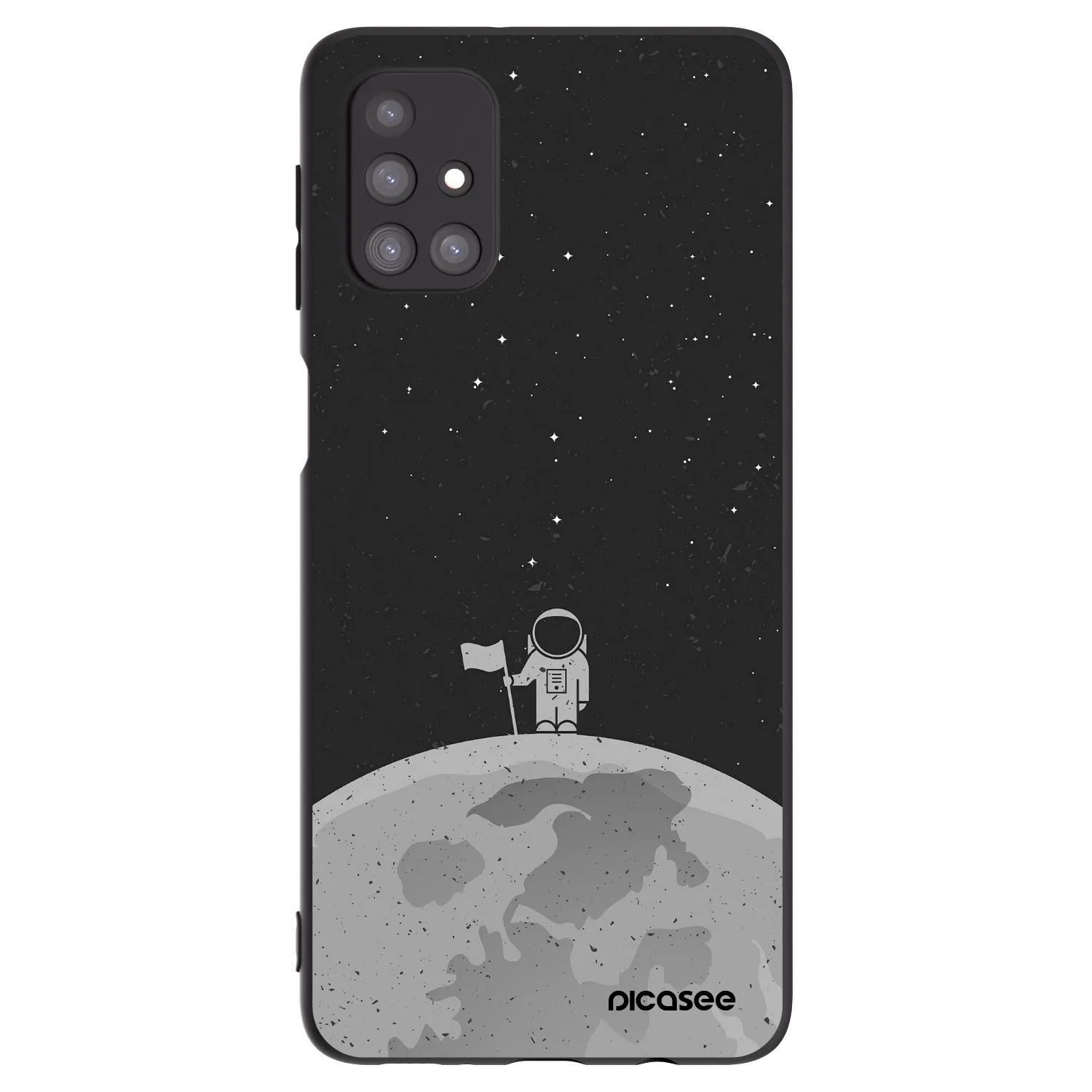 Picasee Samsung Galaxy M31s Hülle - Schwarzes Silikon - Astronaut