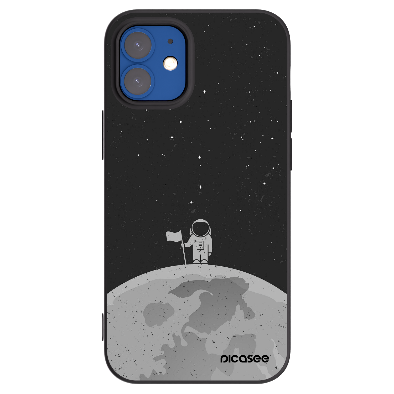 Picasee Apple iPhone 12 mini Hülle - Schwarzes Silikon - Astronaut