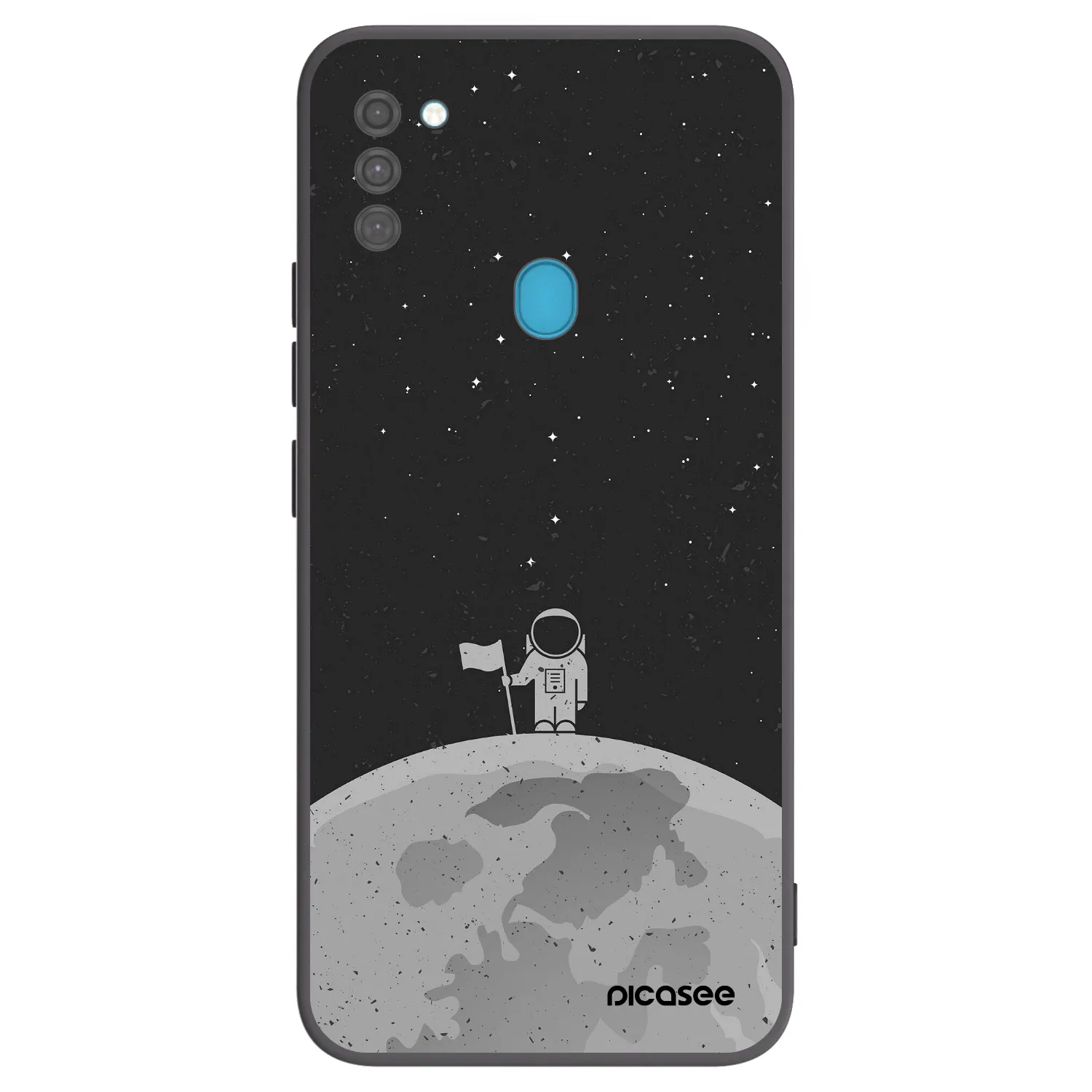 Picasee Samsung Galaxy M11 Hülle - Schwarzes Silikon - Astronaut
