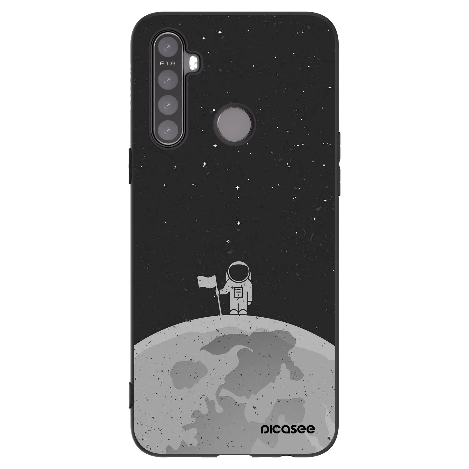 Picasee Realme 5 Hülle - Schwarzes Silikon - Astronaut