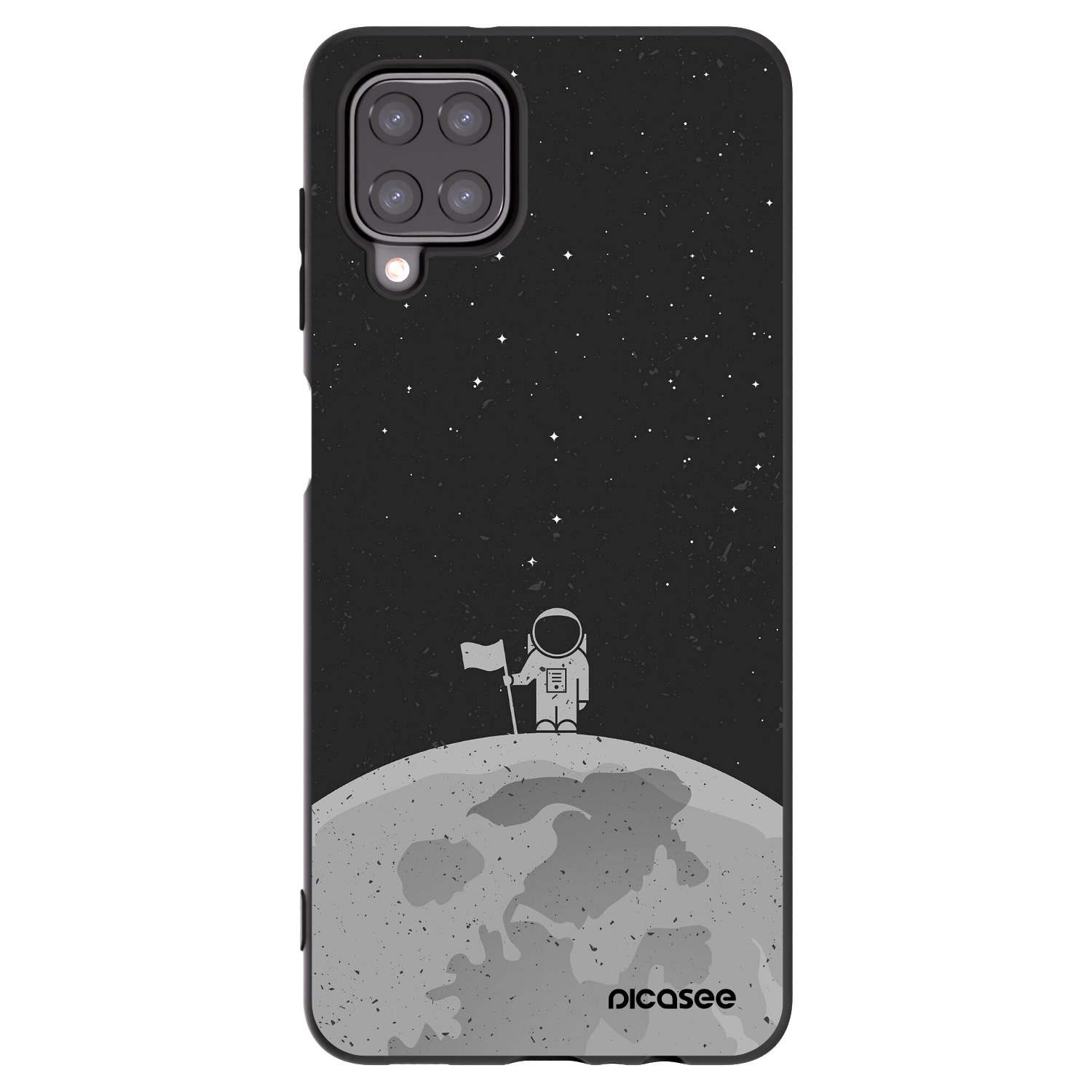 Picasee Samsung Galaxy A12 A125F Hülle - Schwarzes Silikon - Astronaut
