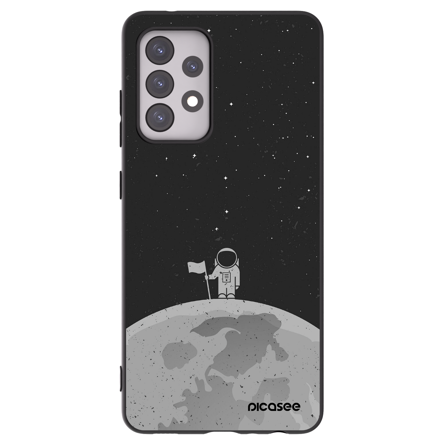 Picasee Samsung Galaxy A52 5G A525F Hülle - Schwarzes Silikon - Astronaut