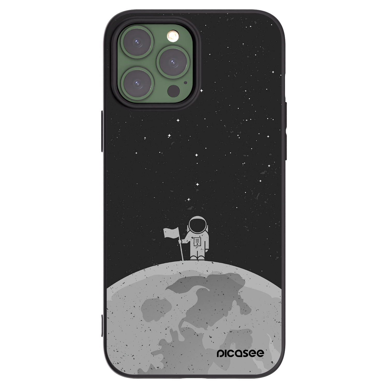 Picasee Apple iPhone 13 Pro Max Hülle - Schwarzes Silikon - Astronaut
