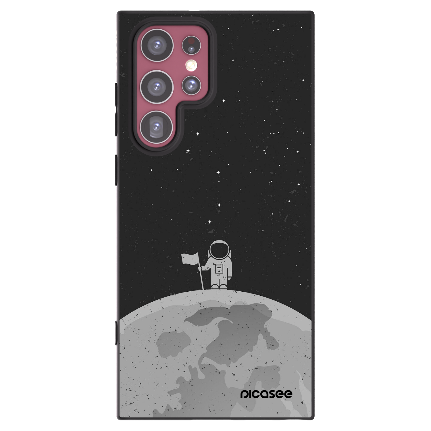 Picasee Samsung Galaxy S22 Ultra 5G Hülle - Schwarzes Silikon - Astronaut